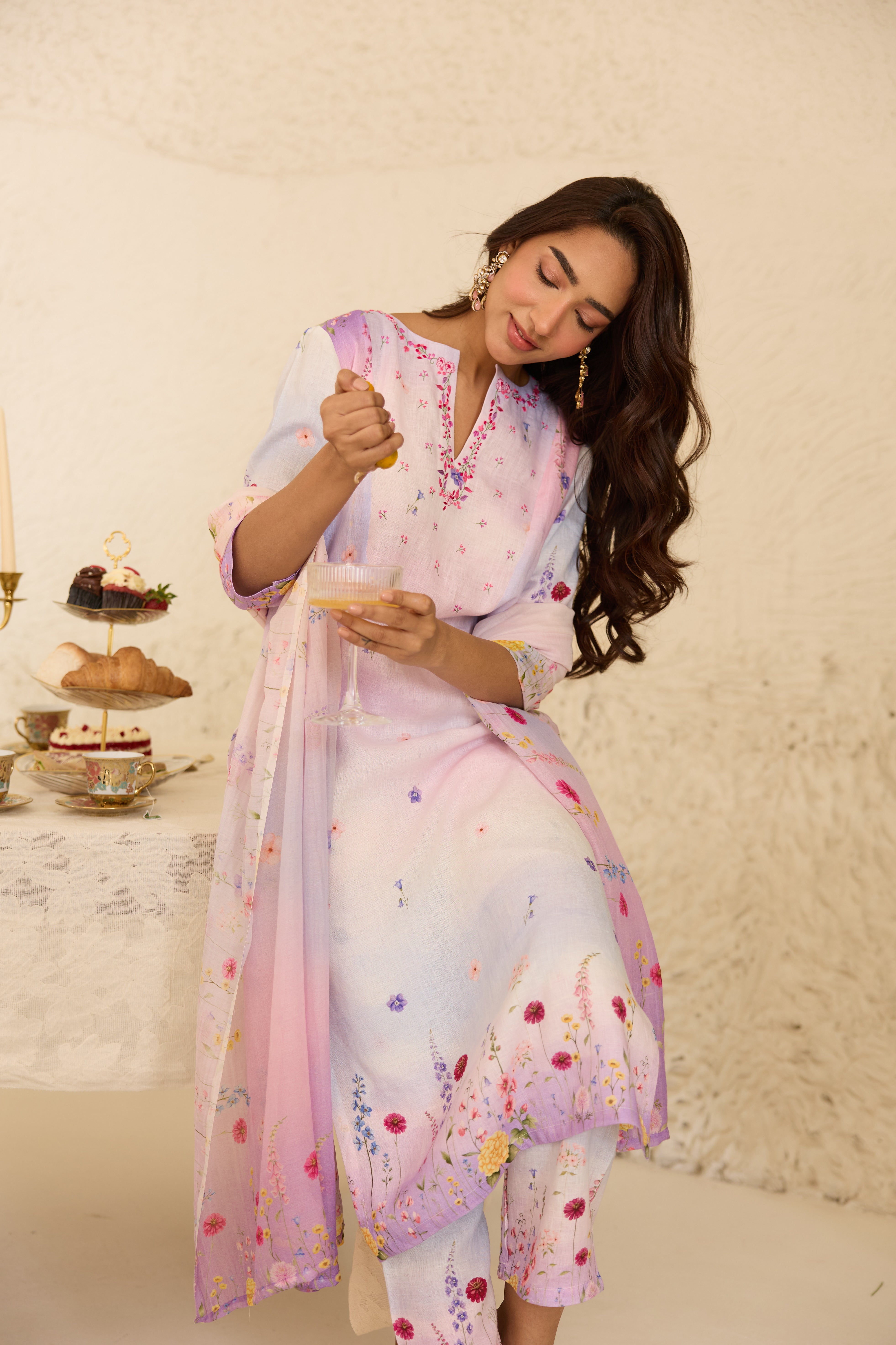 Bahar Linen Kurta Set