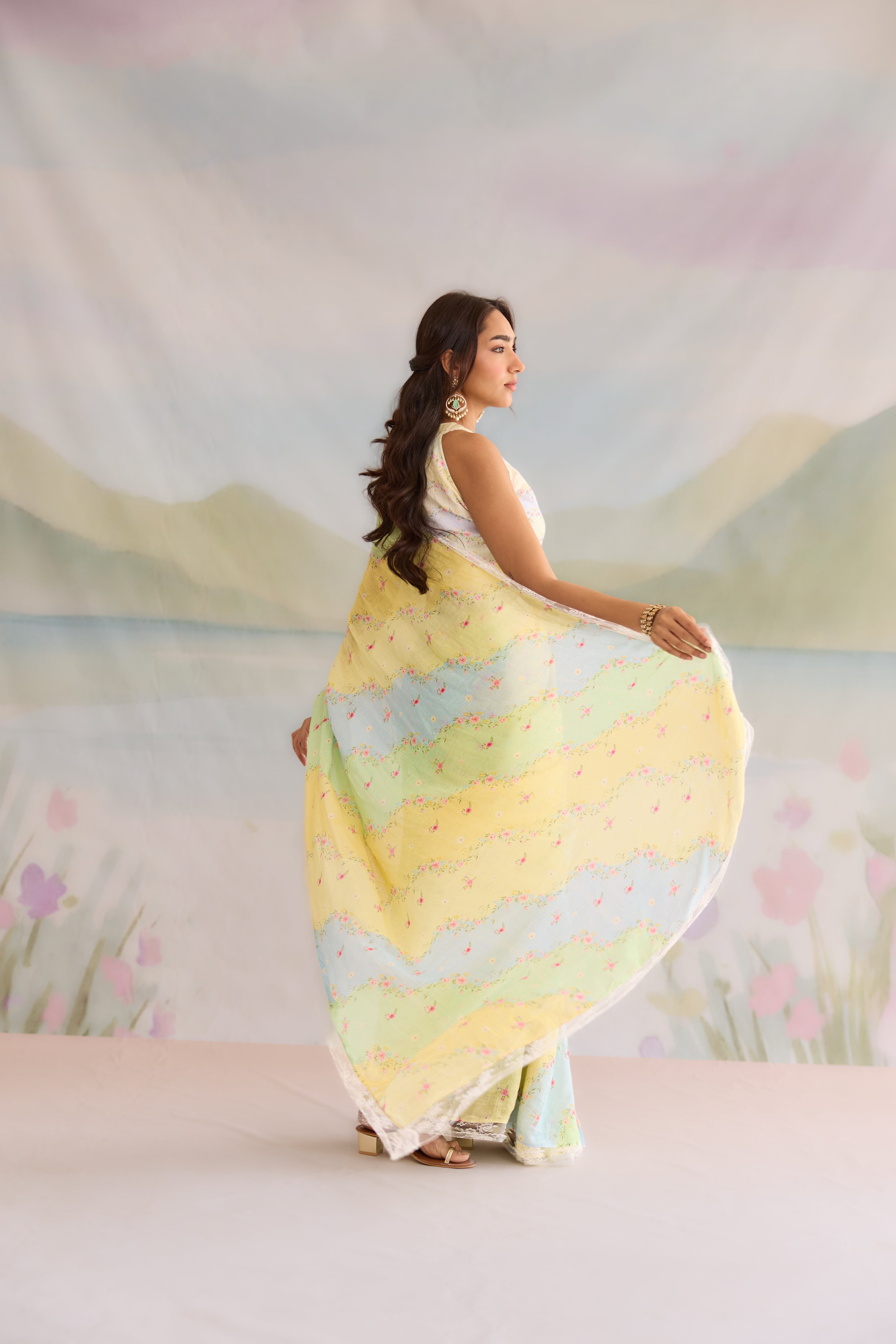 Gul Sanjh Linen Blouse