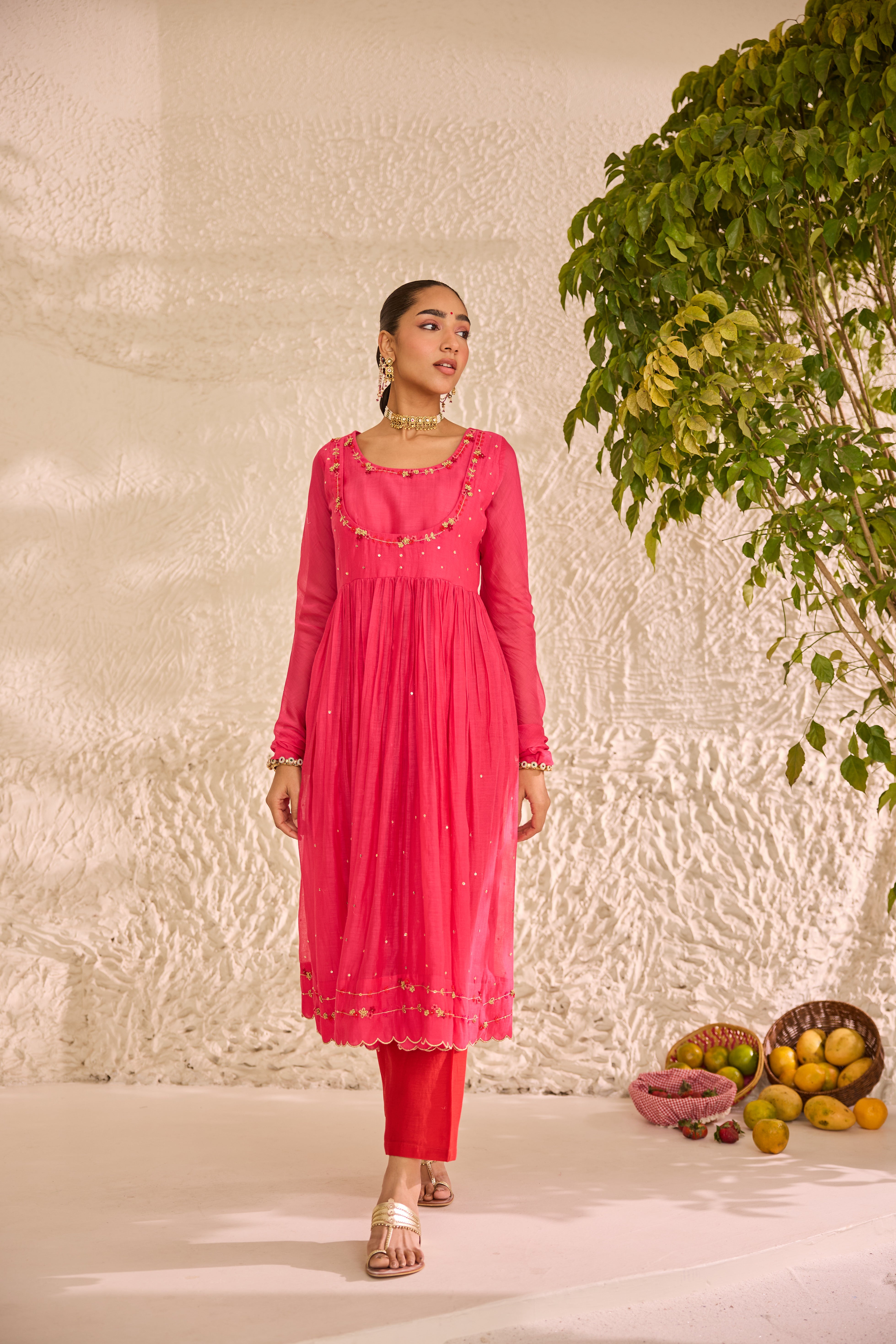 Preet Chanderi Kurta Set