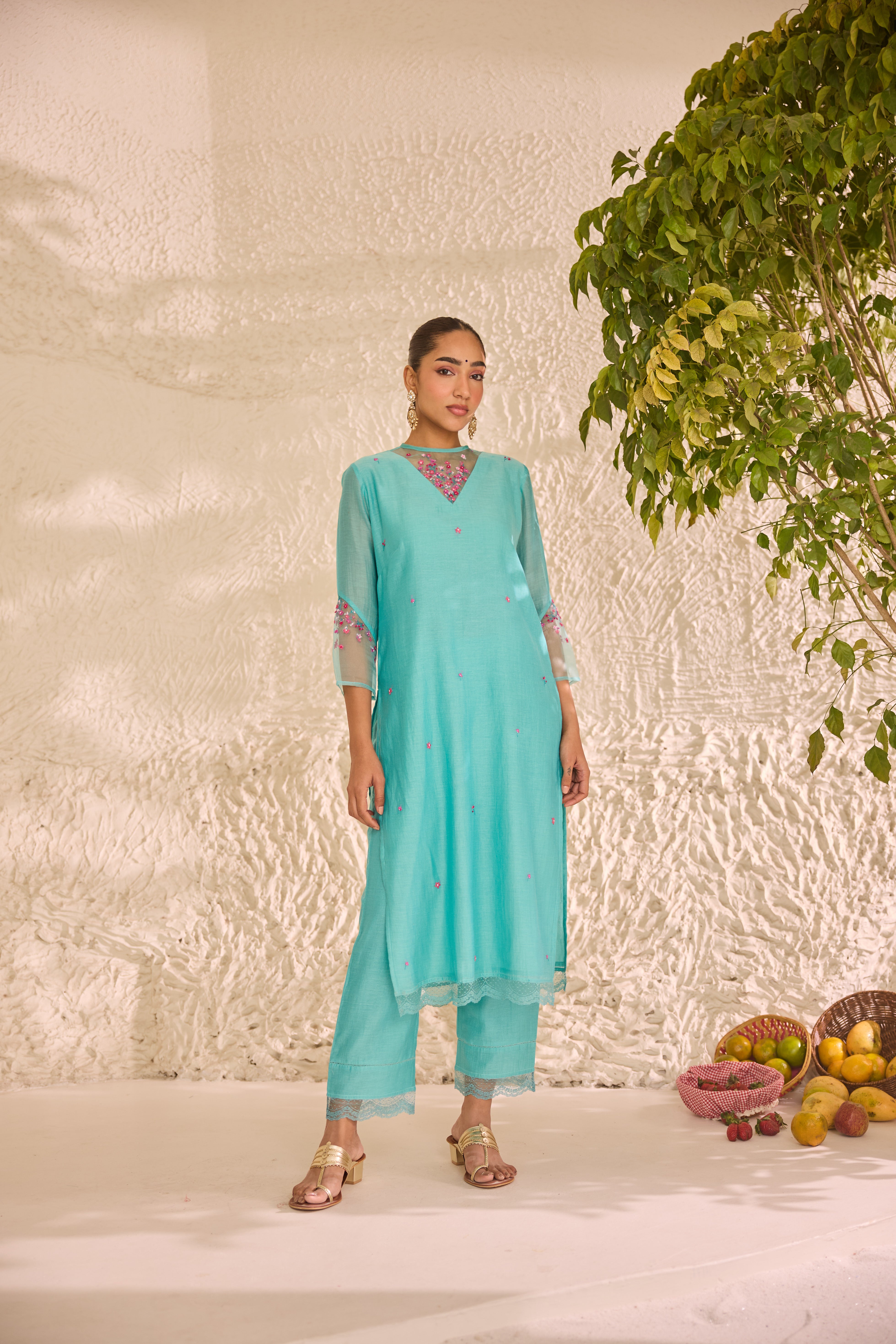 Lekha Chanderi Kurta Set