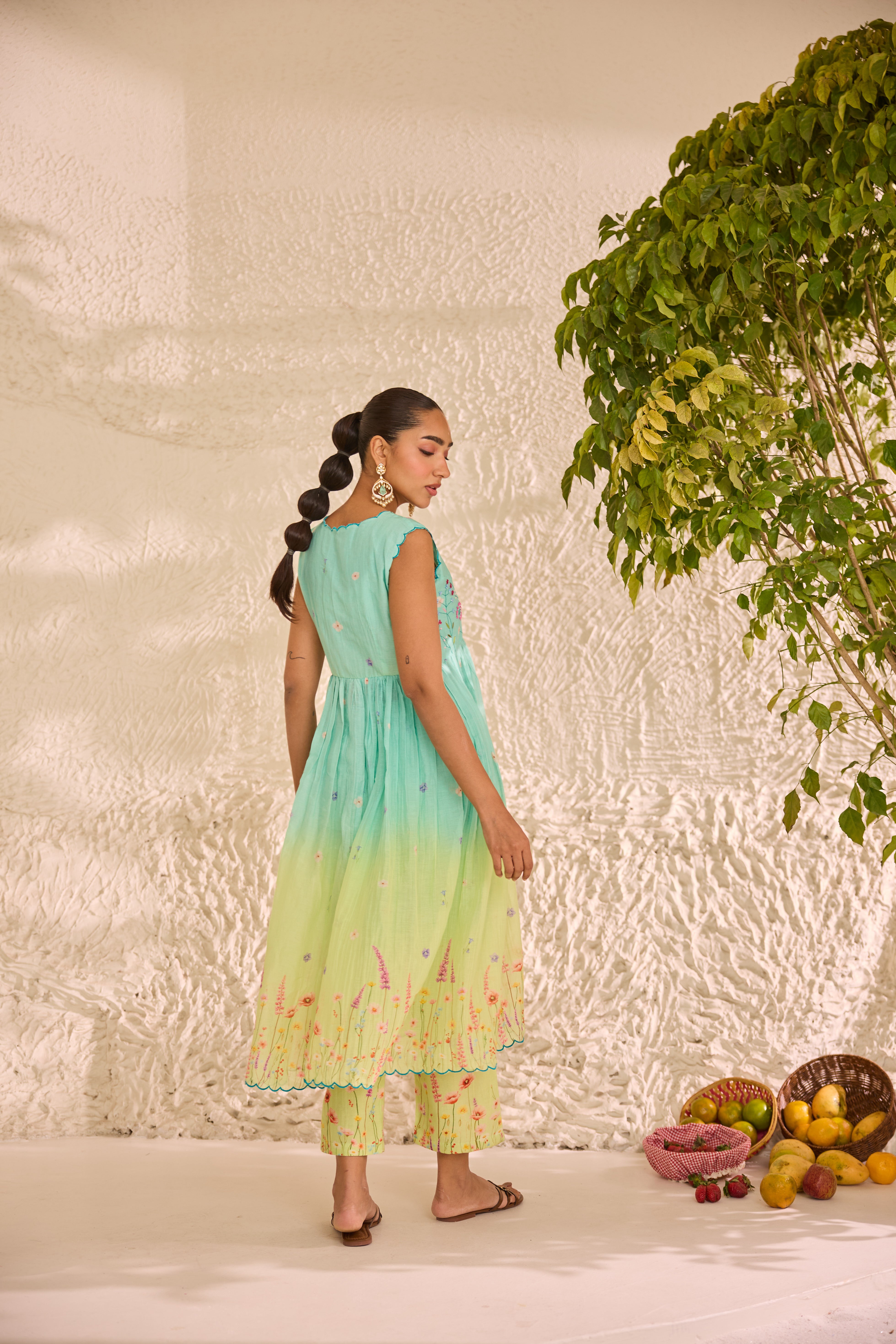 Gulnaar Chanderi Kurta Set