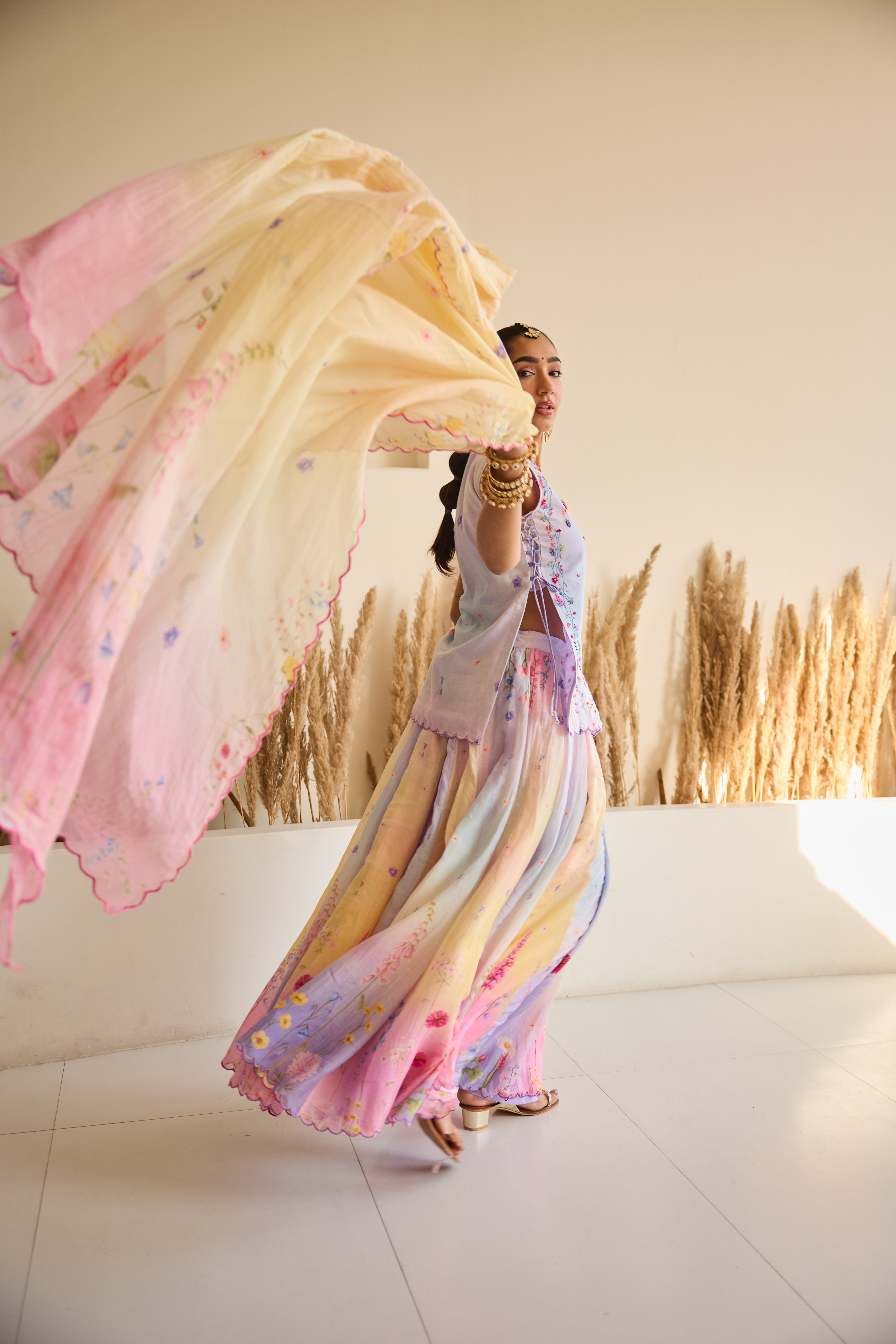 Varnima Chanderi Lehenga Set