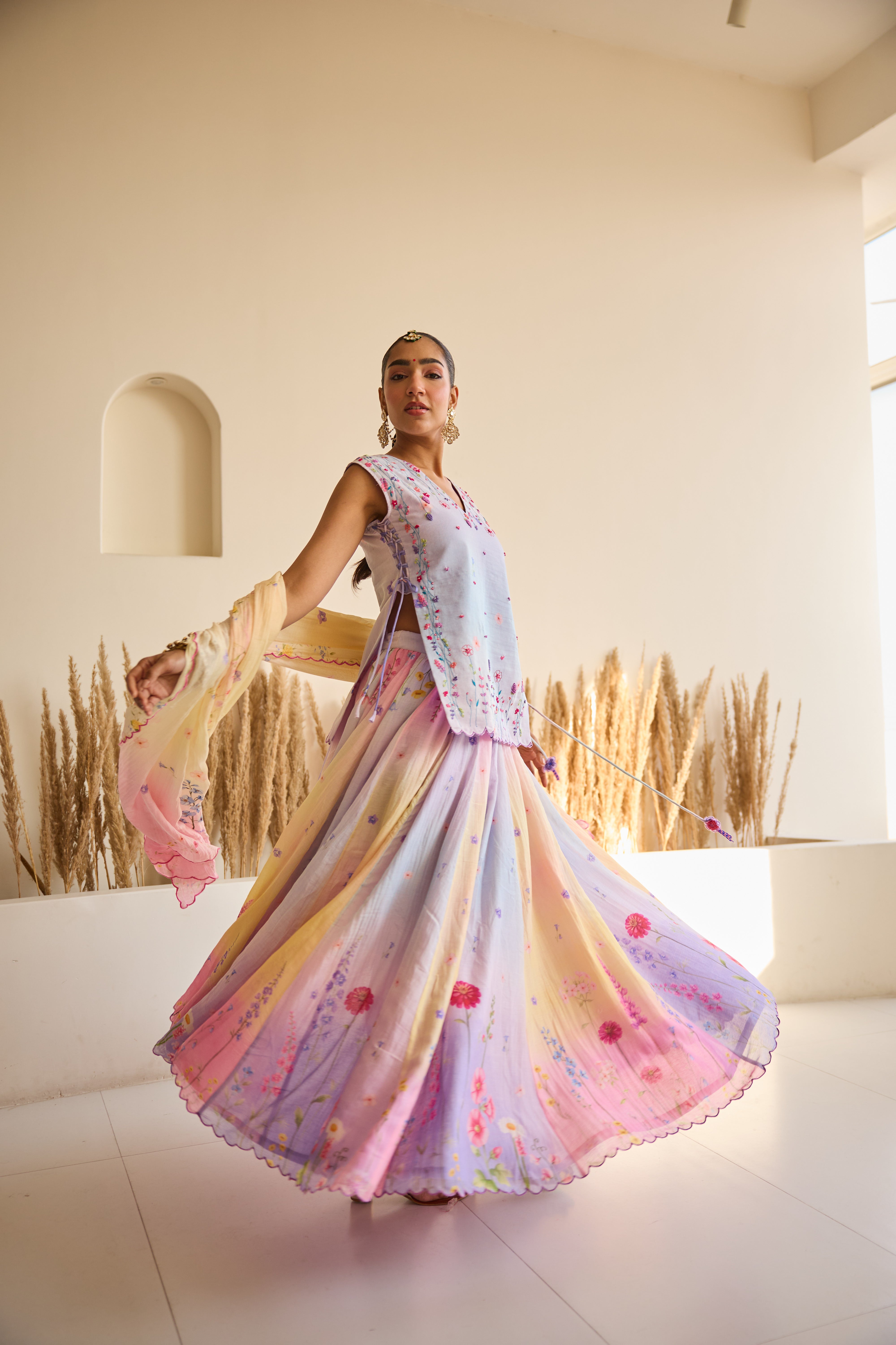 Varnima Chanderi Lehenga Set