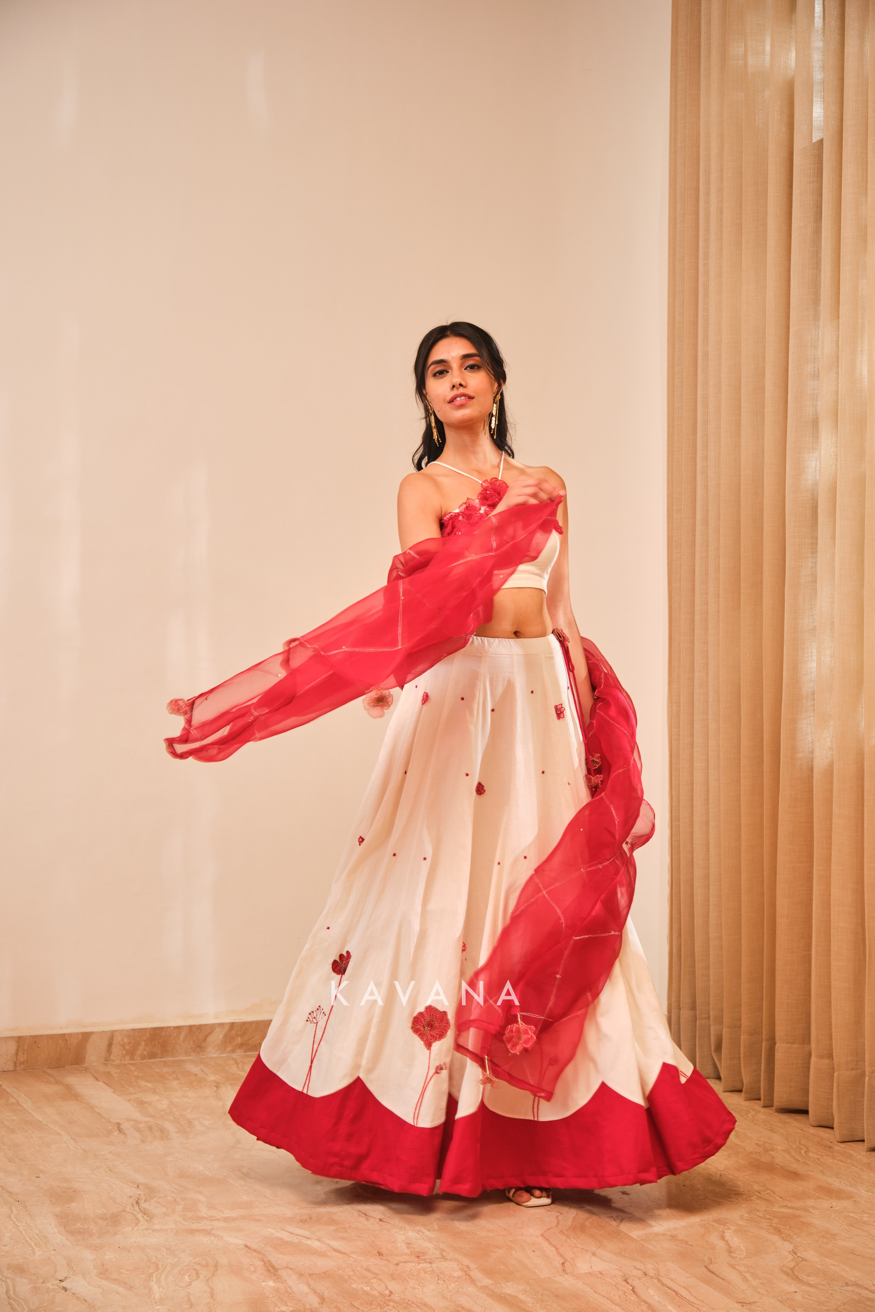 Anaar dana lehenge set