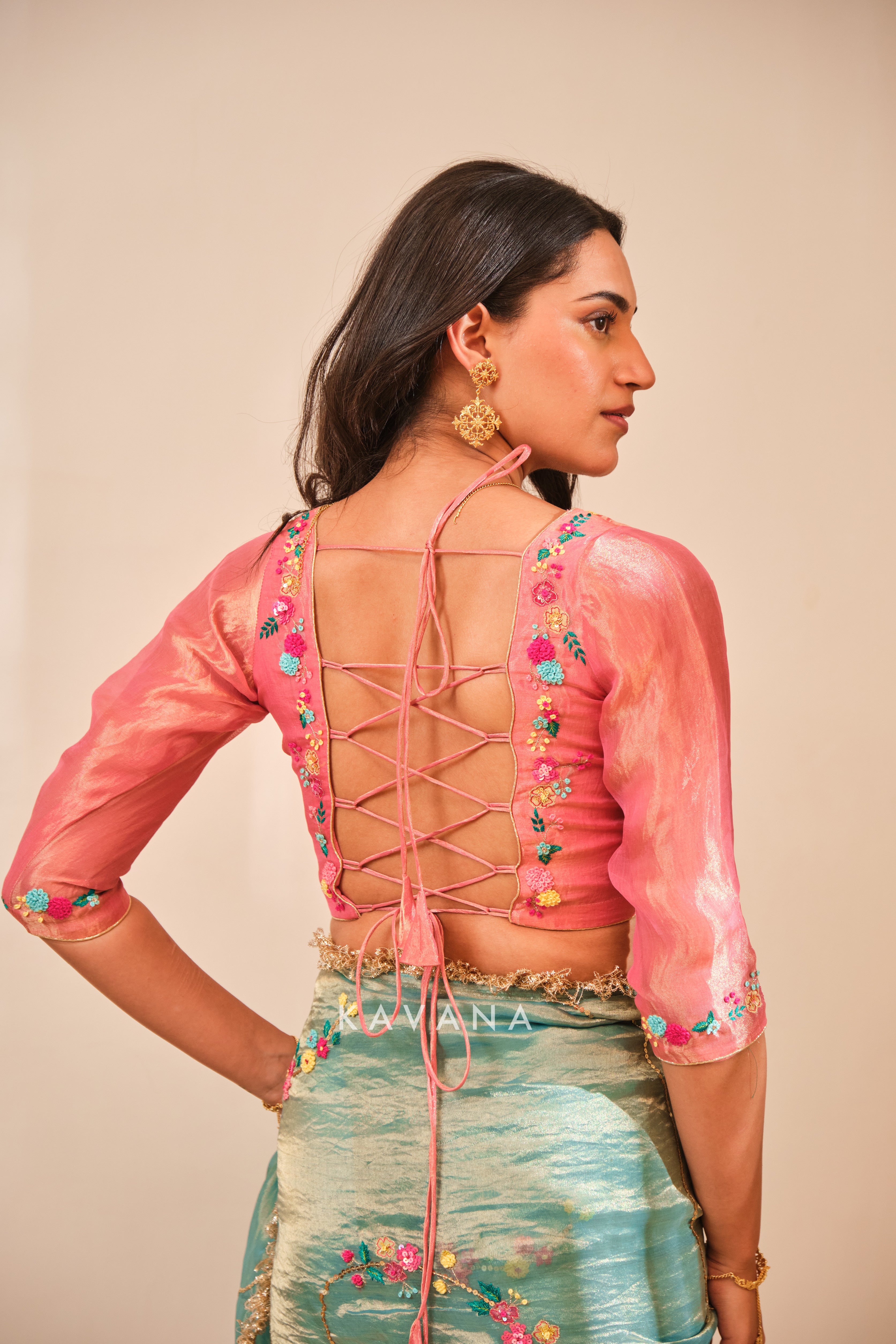 Emerald bloom blouse