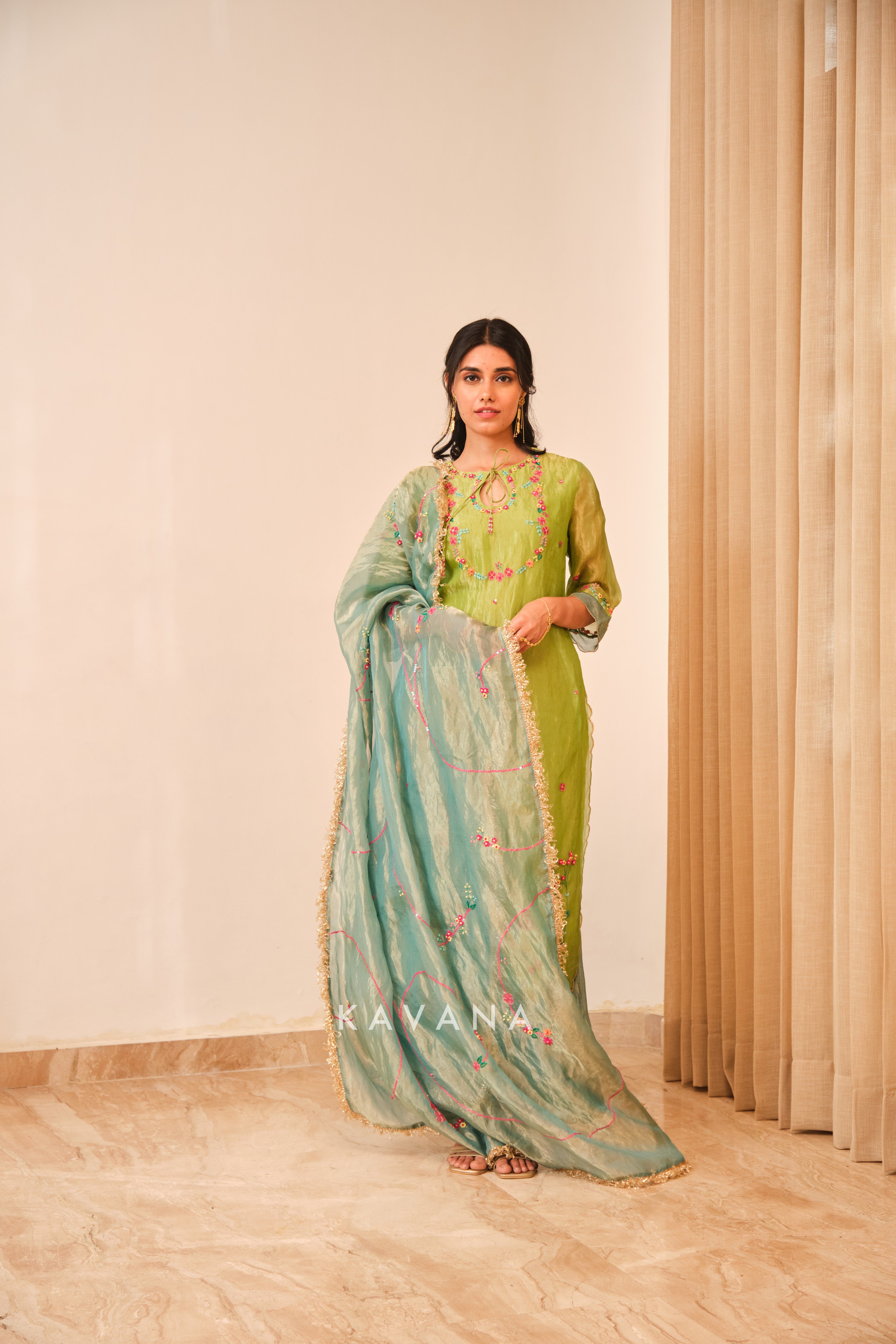 Emerald bloom dupatta