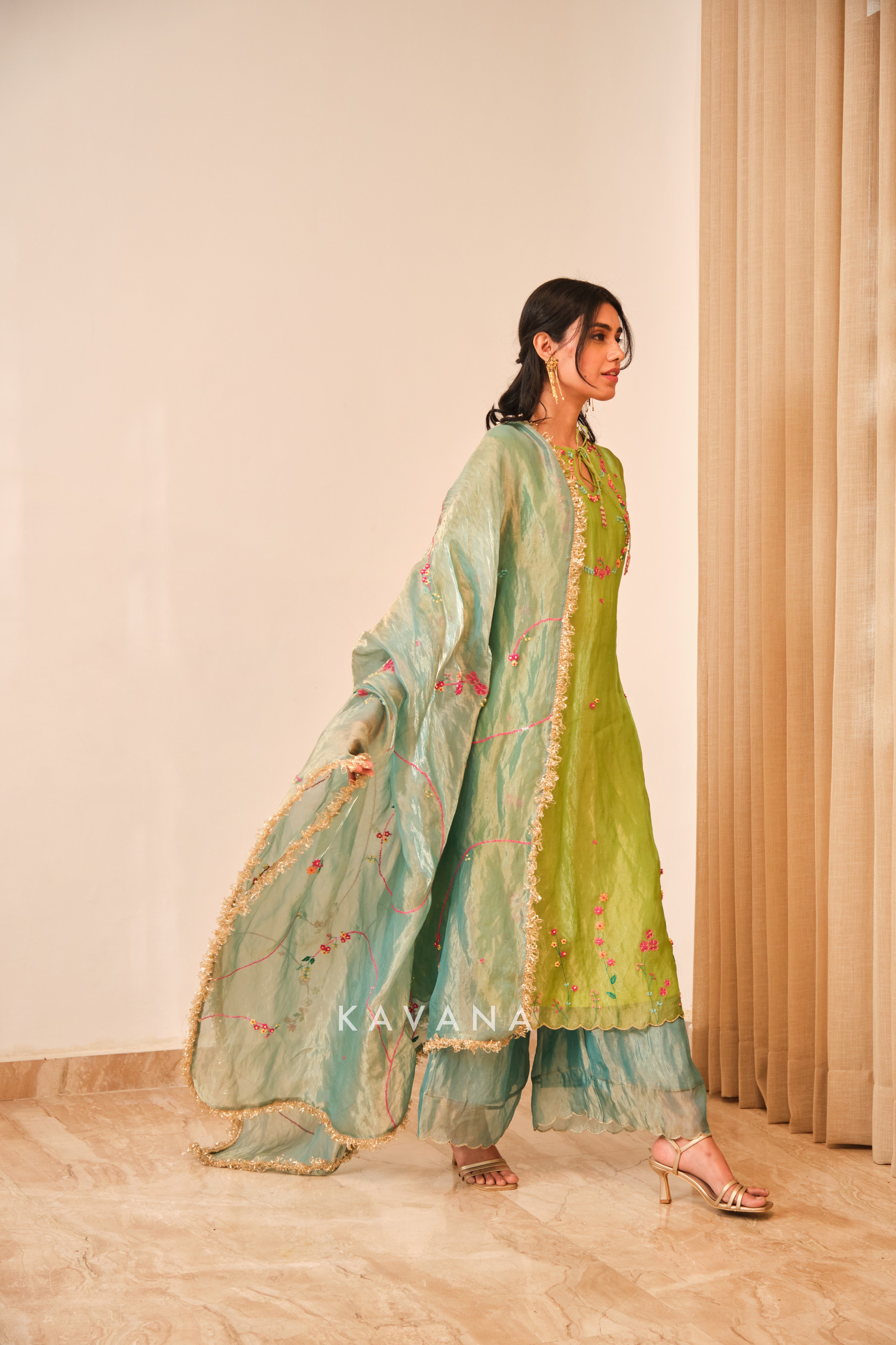 Emerald bloom dupatta