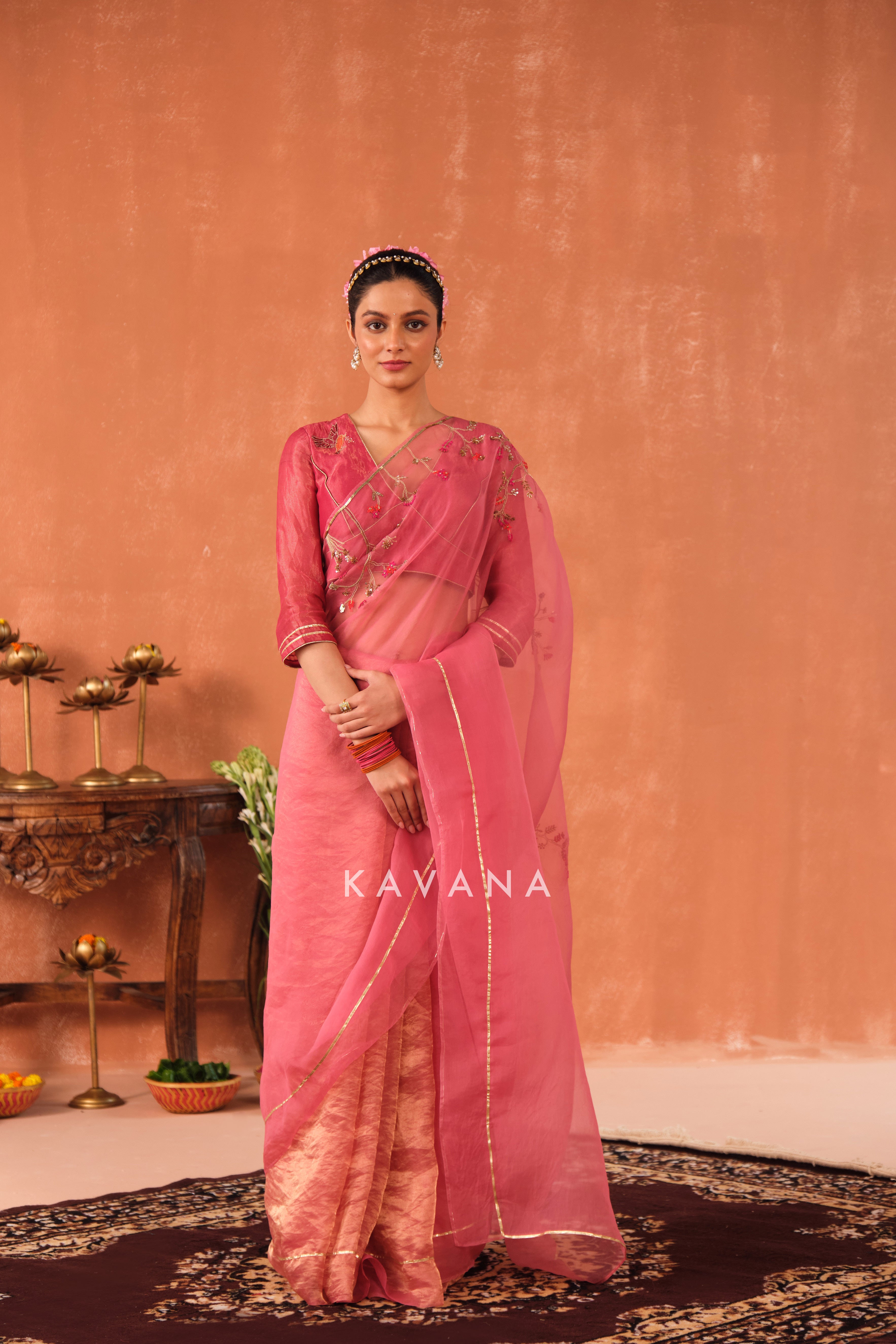 Pankhuri Organza Sari