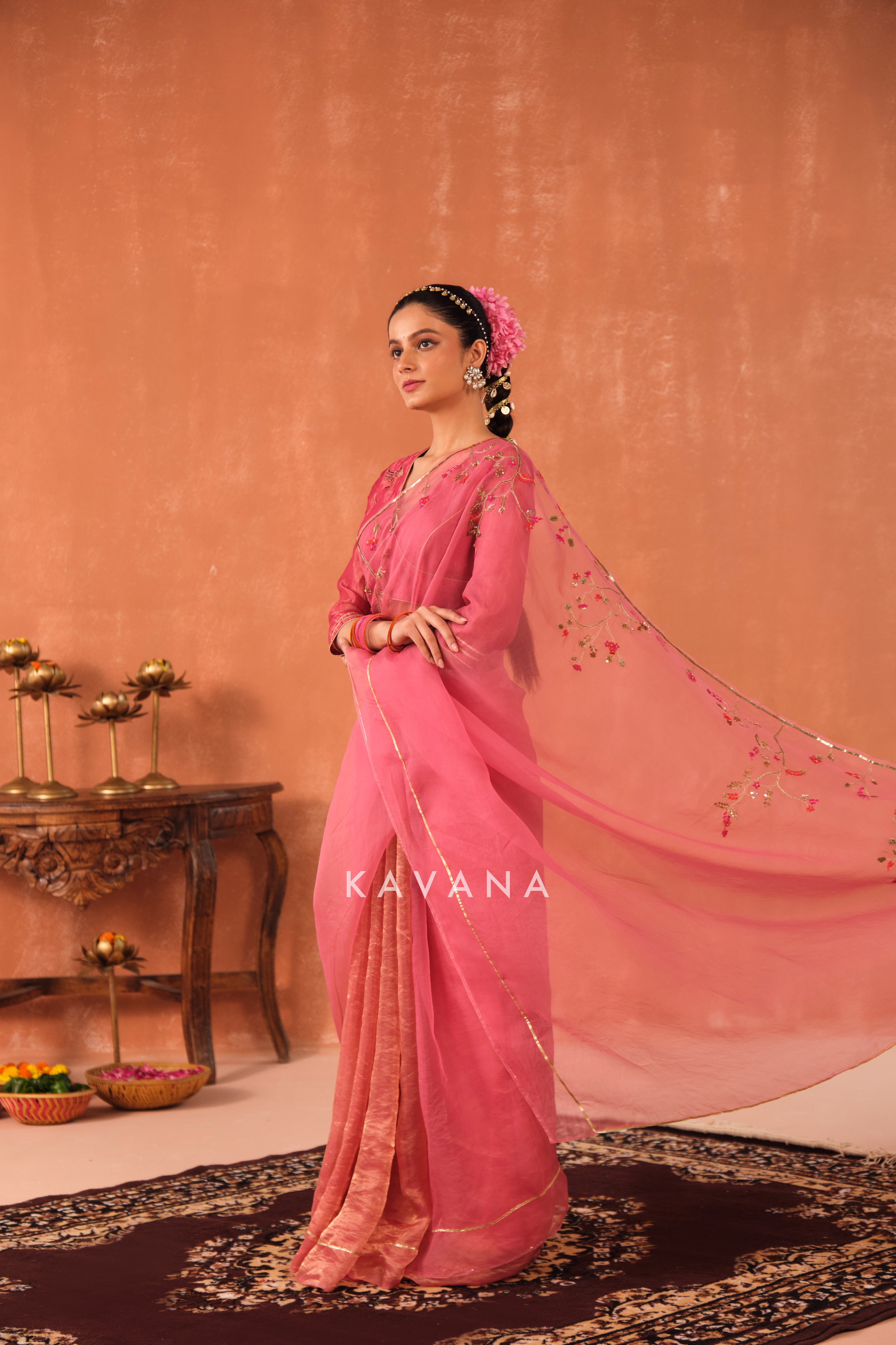 Pankhuri Organza Sari