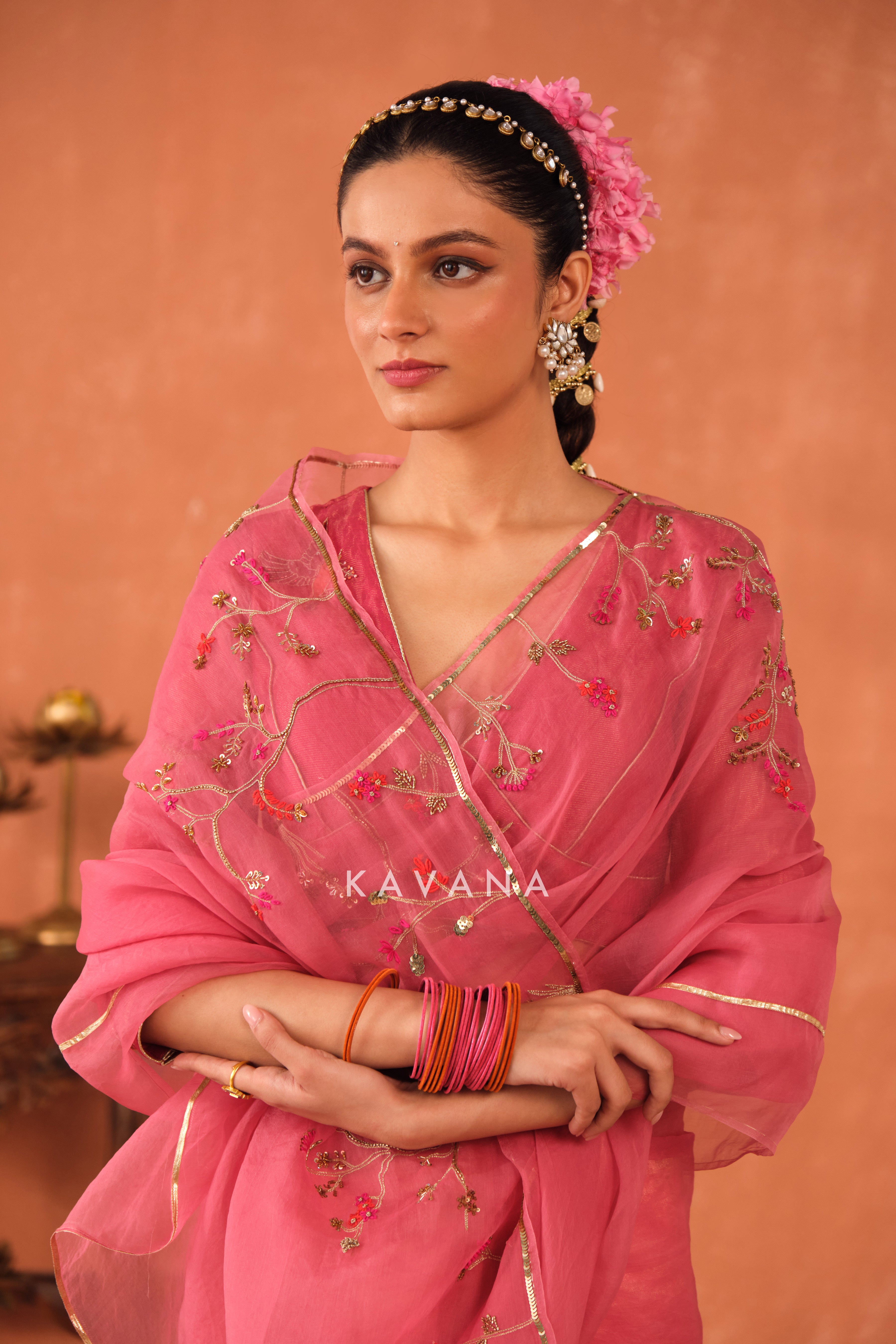 Pankhuri Organza Sari