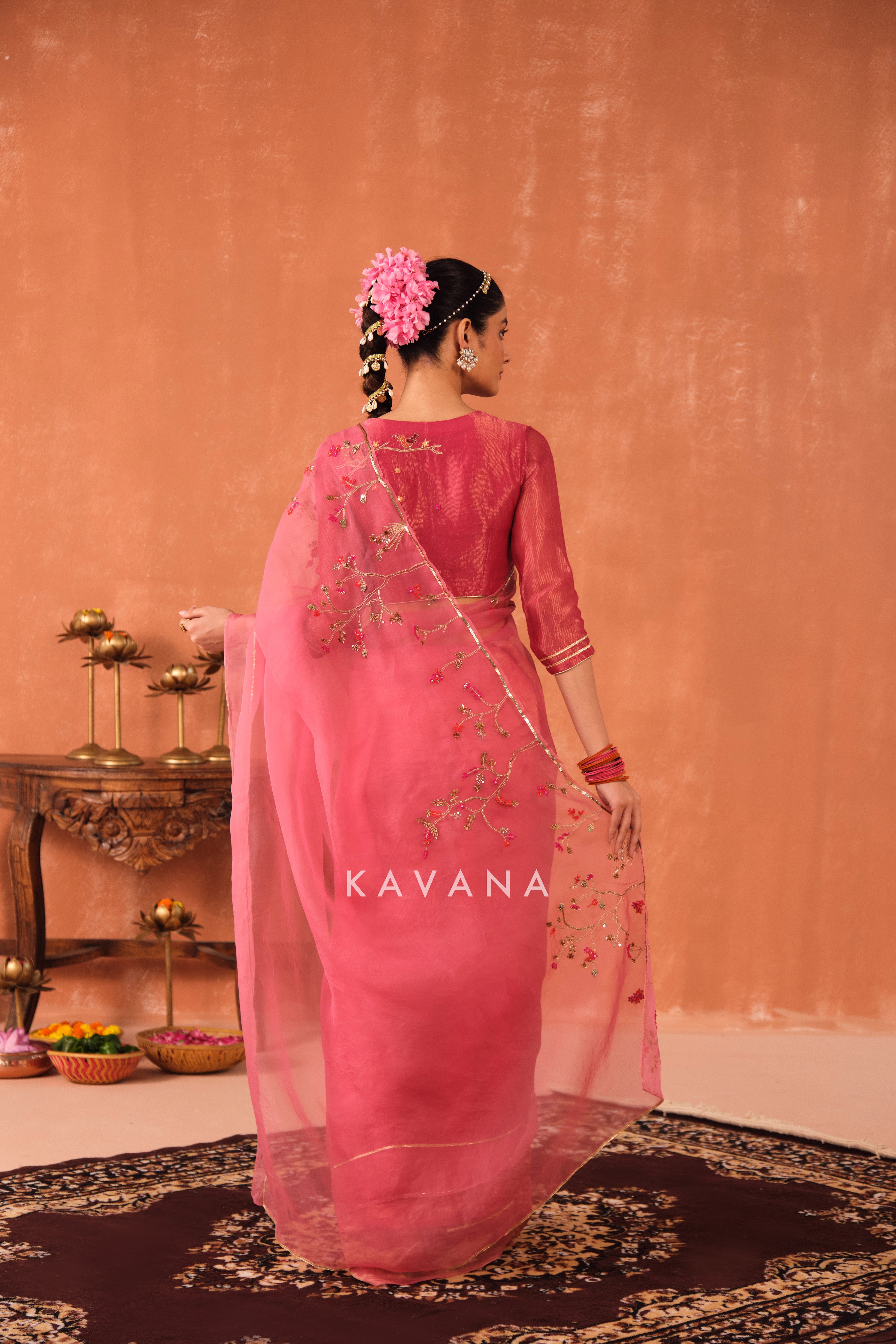 Pankhuri Organza Sari