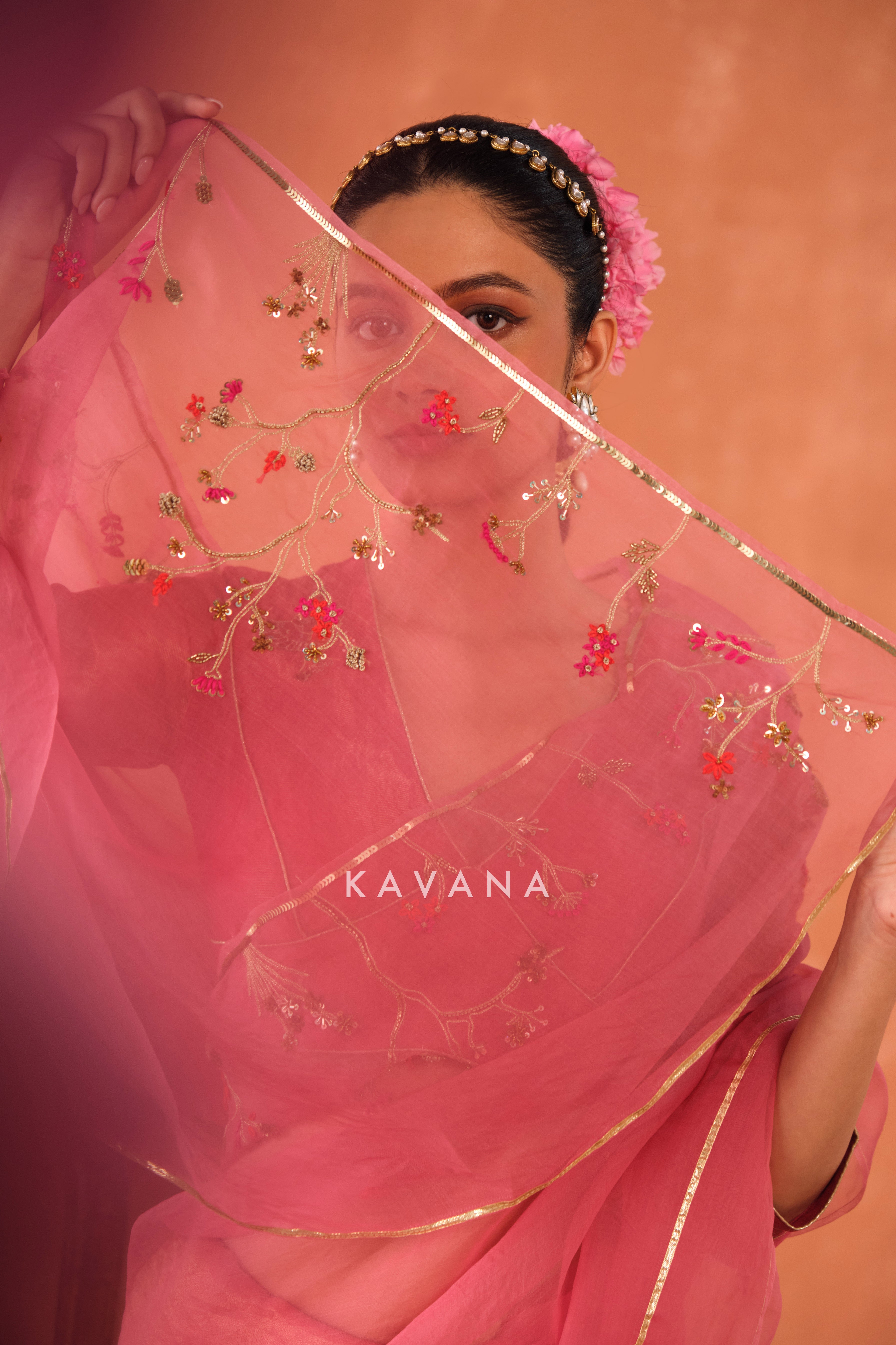Pankhuri Organza Sari