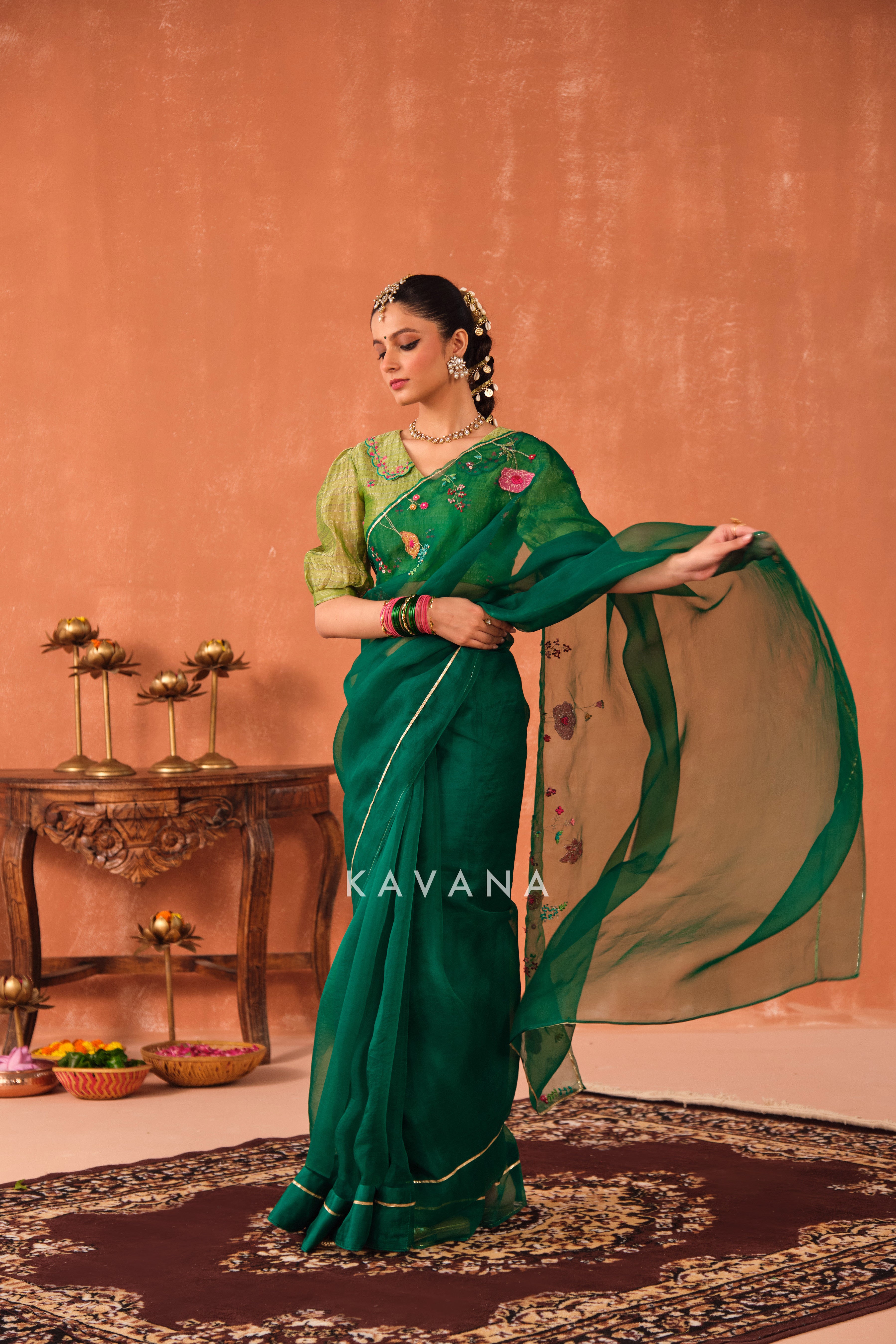Vrinda Silk Organza Sari