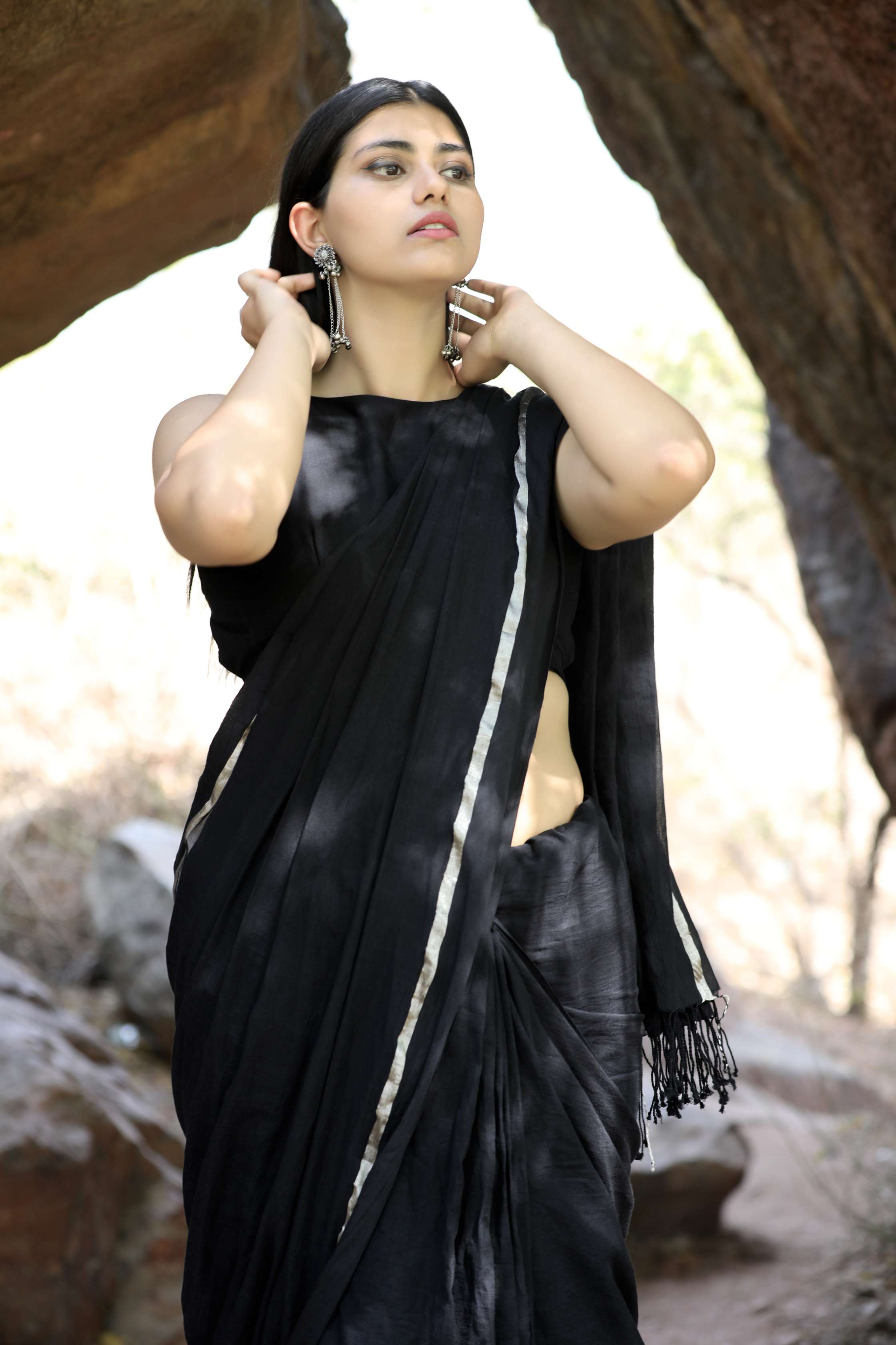 Shiuli I Handwoven Organic Cotton Sari - kavana.in