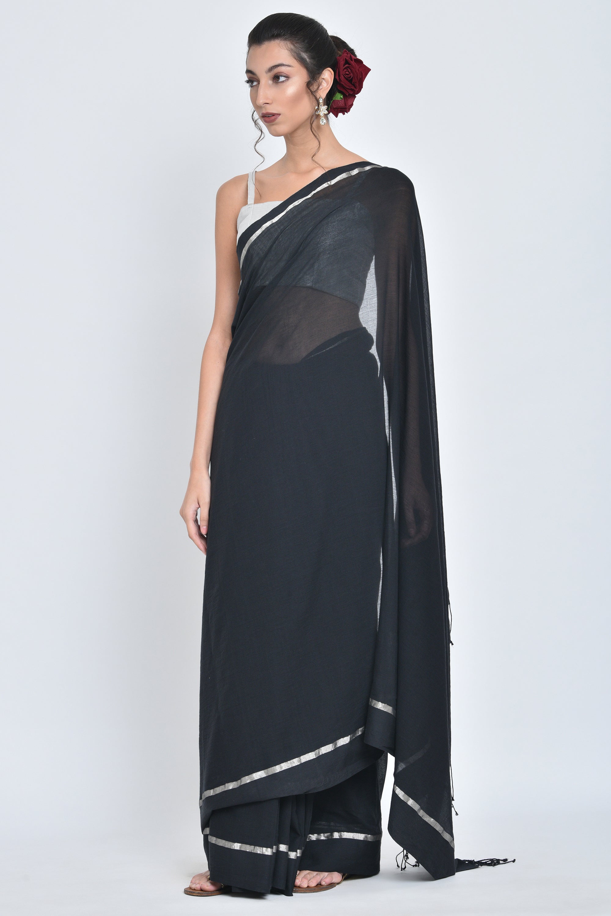 Shiuli I Handwoven Organic Cotton Sari - kavana.in