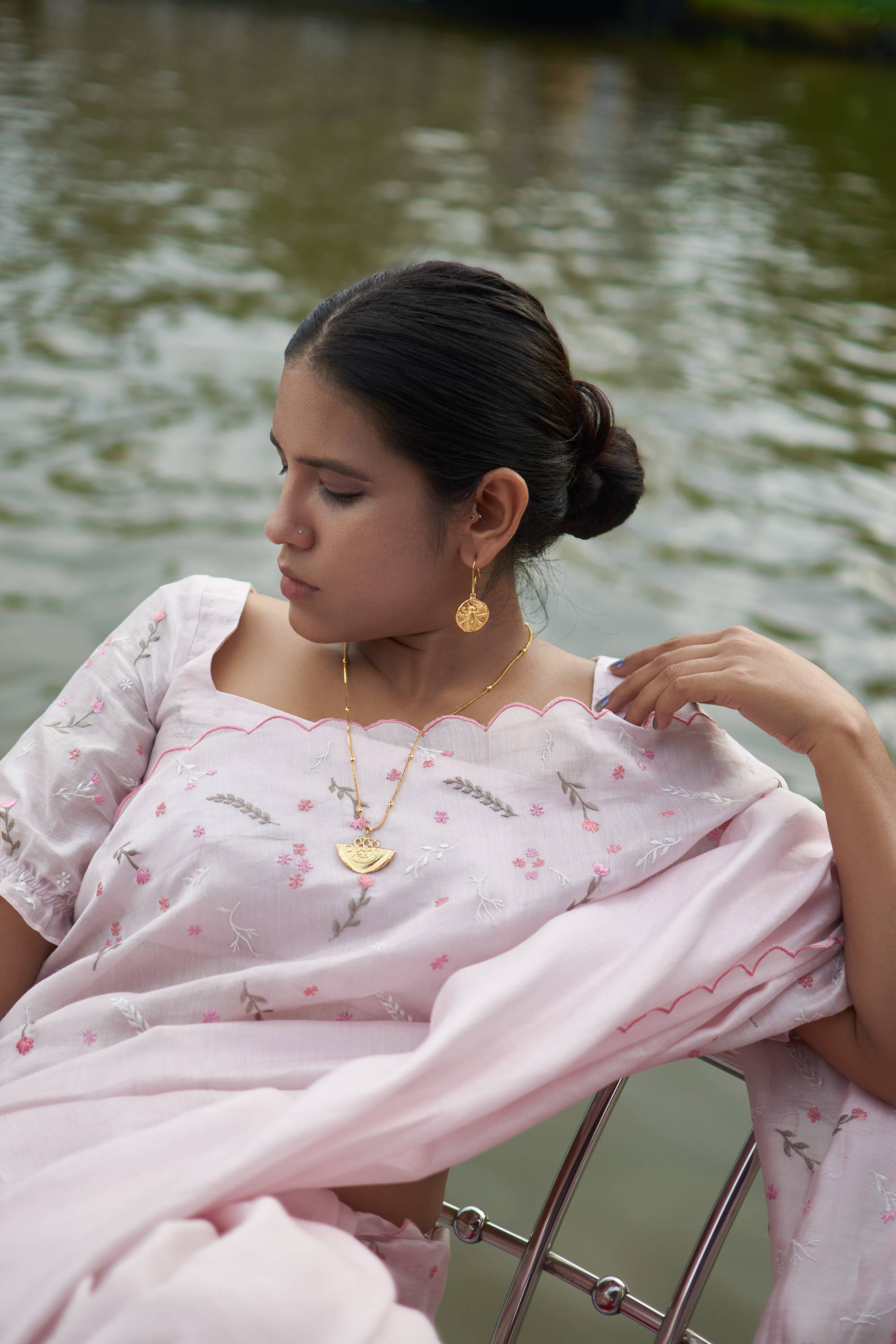 Pink Pepper │Pink handwoven chanderi sari - kavana.in