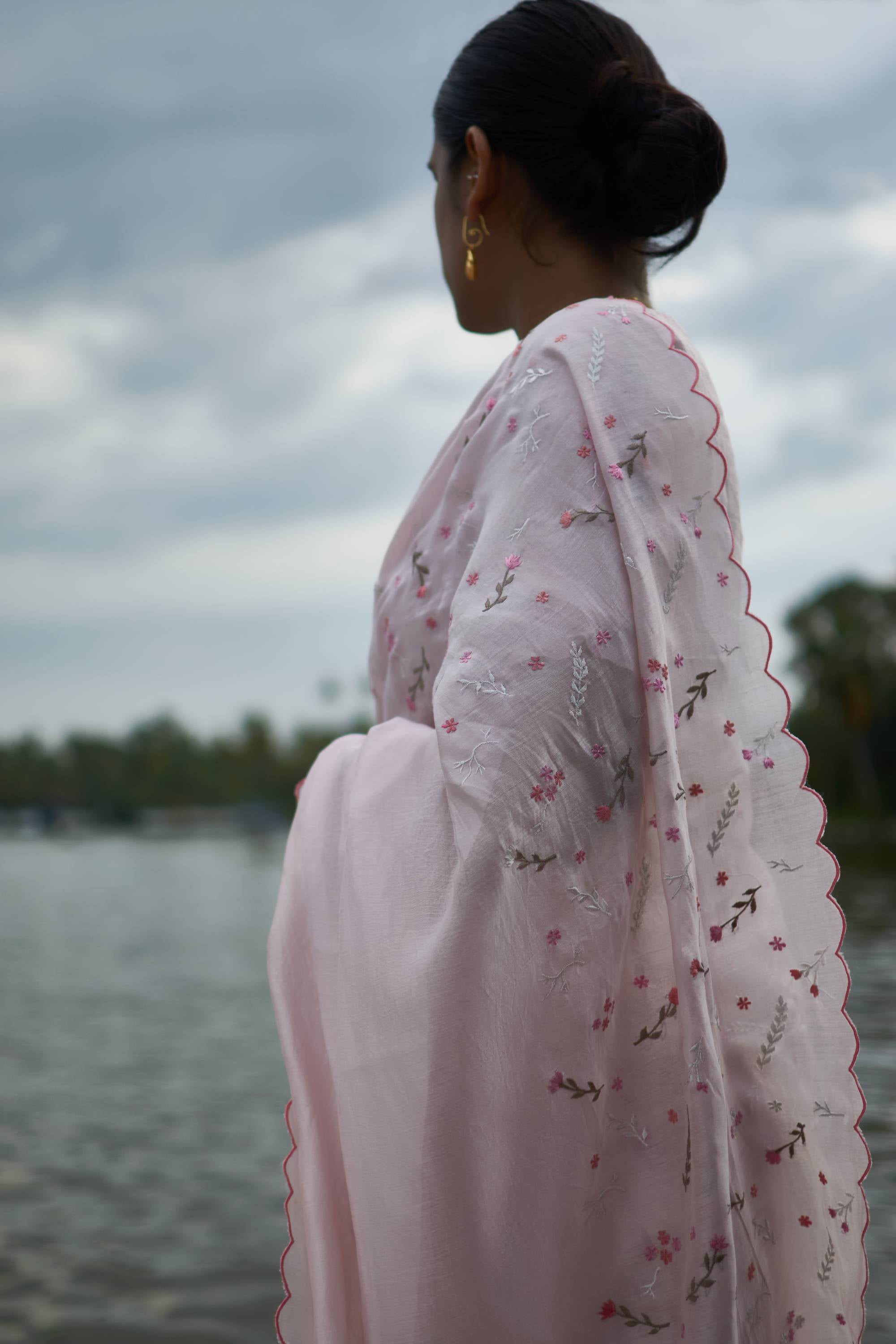 Pink Pepper │Pink handwoven chanderi sari - kavana.in