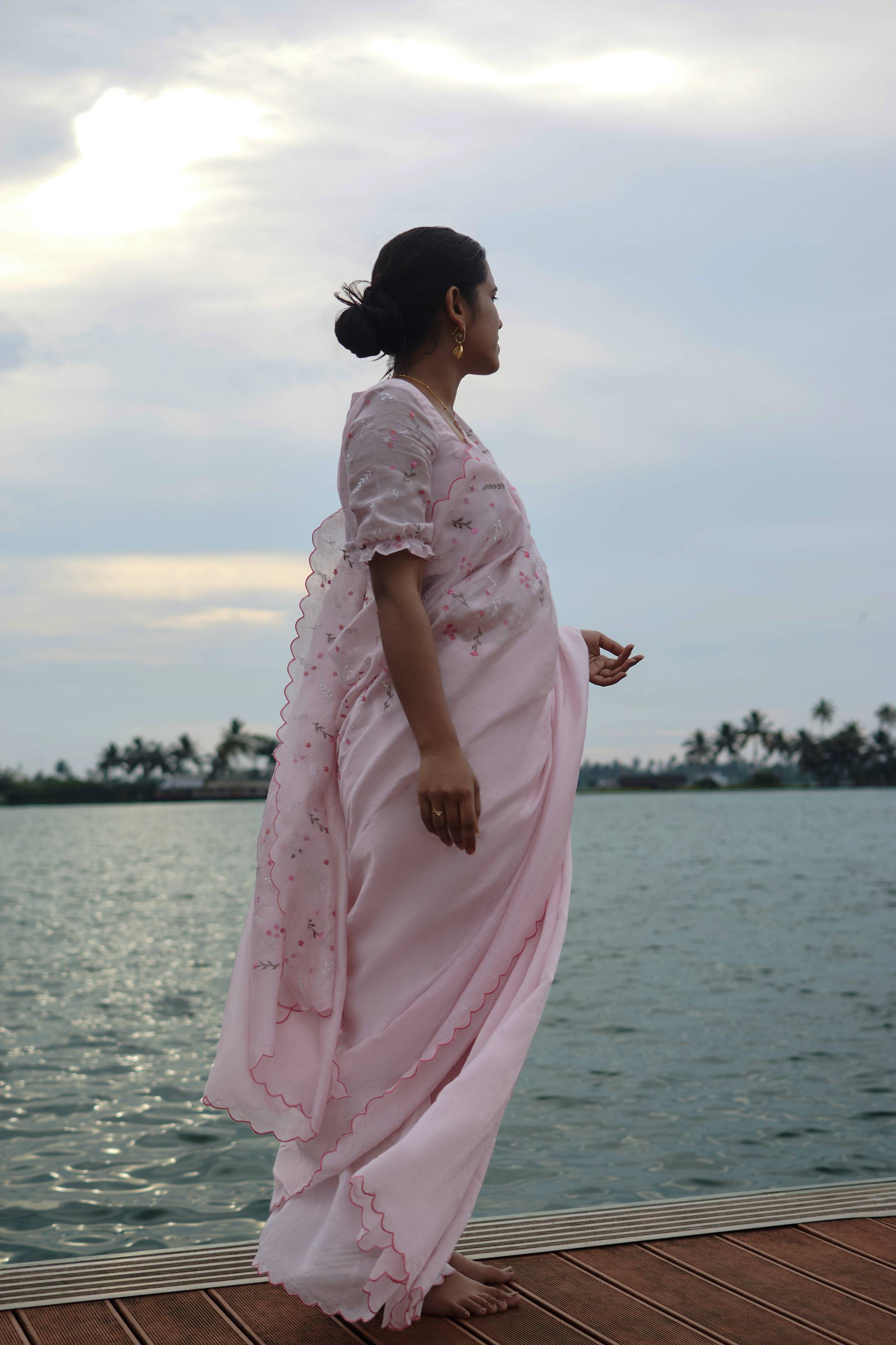 Pink Pepper │Pink handwoven chanderi sari - kavana.in