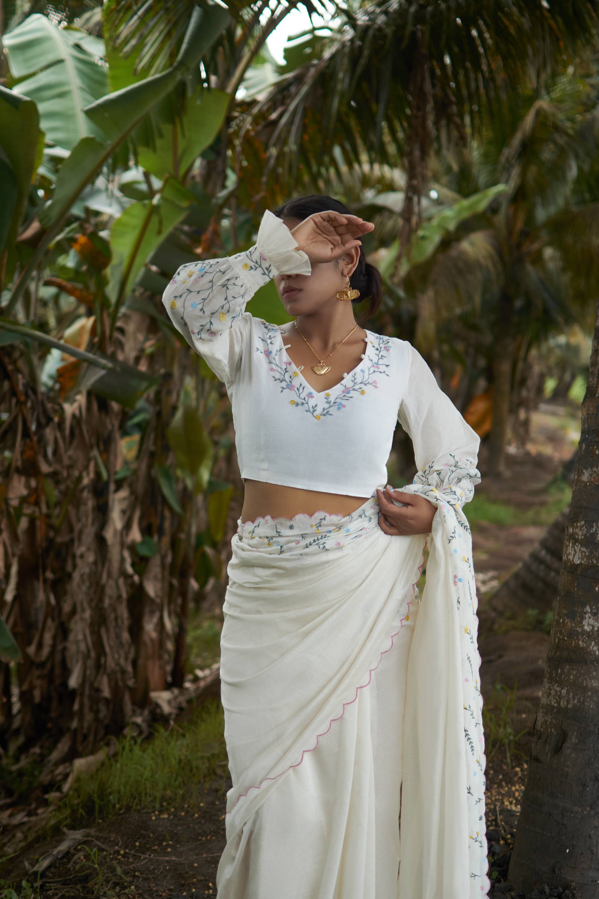 Mace│White embroidered blouse - kavana.in