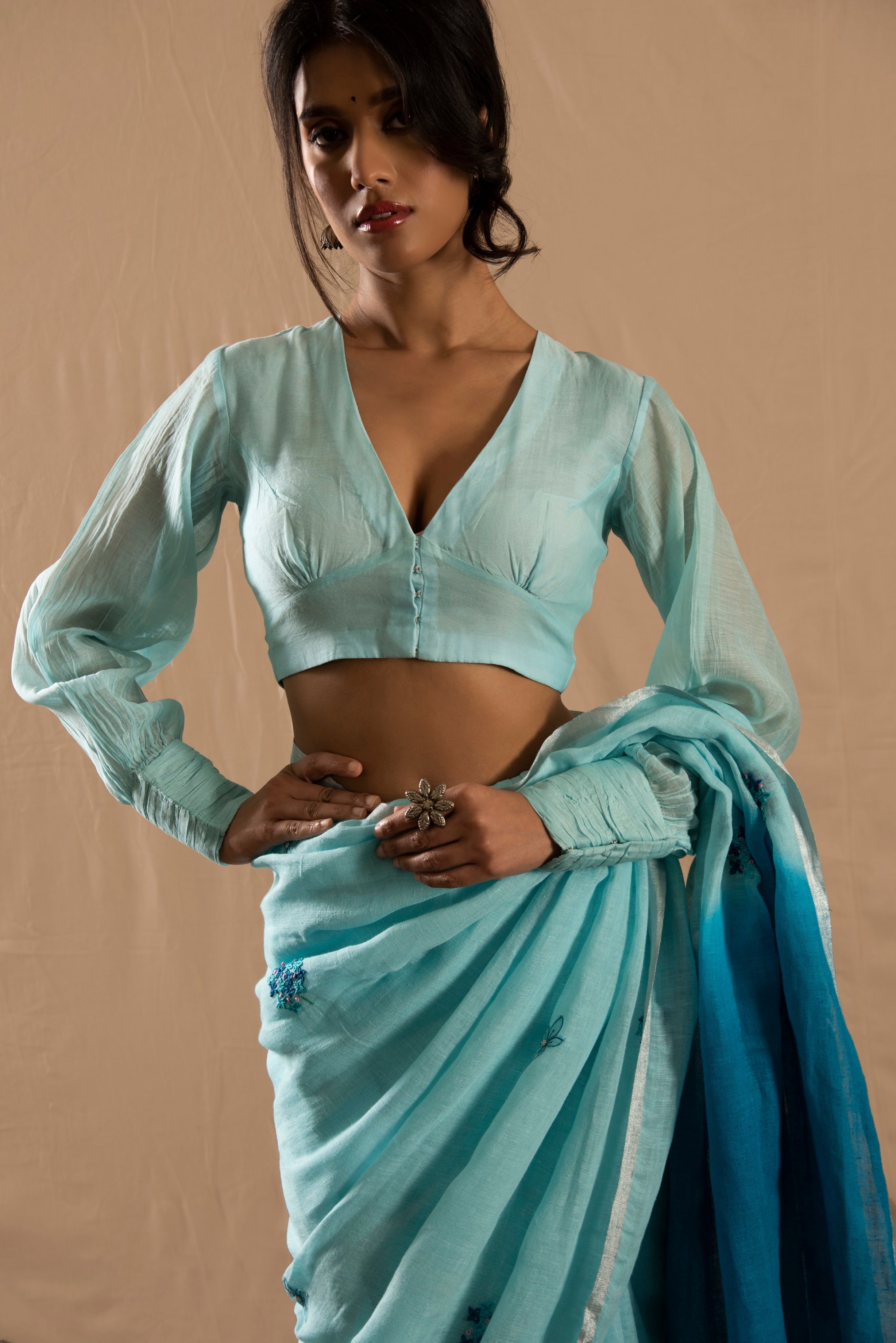 Leher Chanderi Blouse