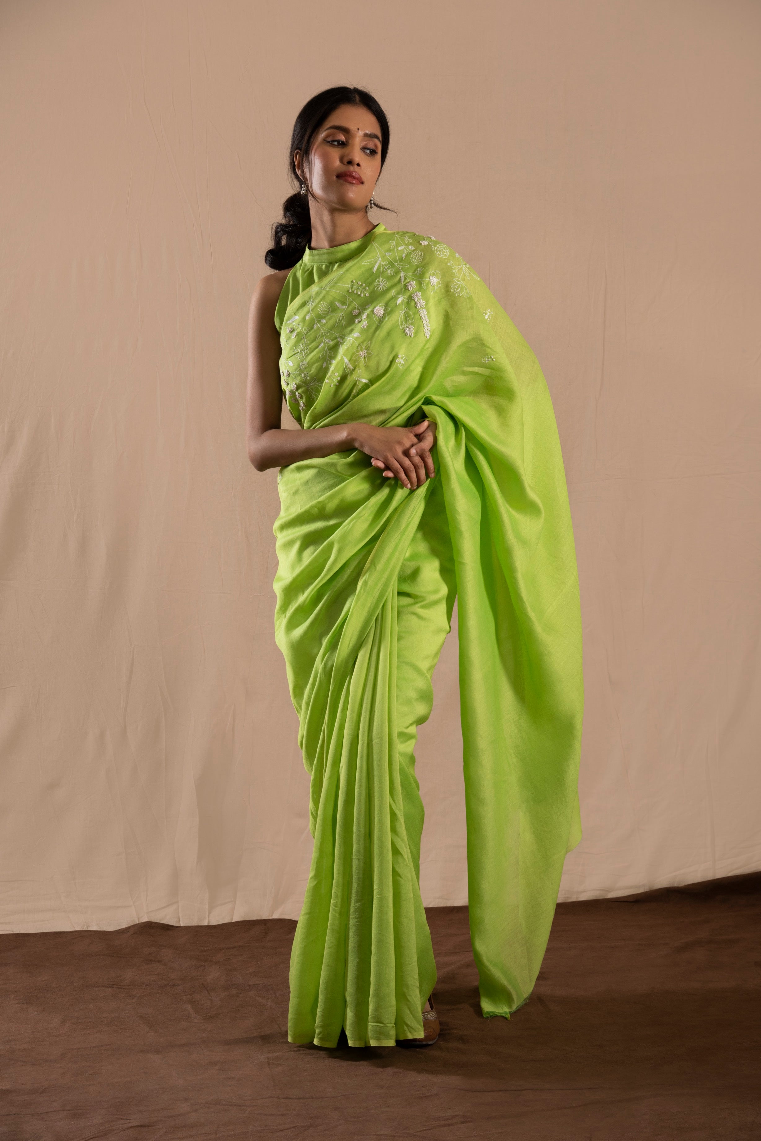 Phoolani Chanderi Sari