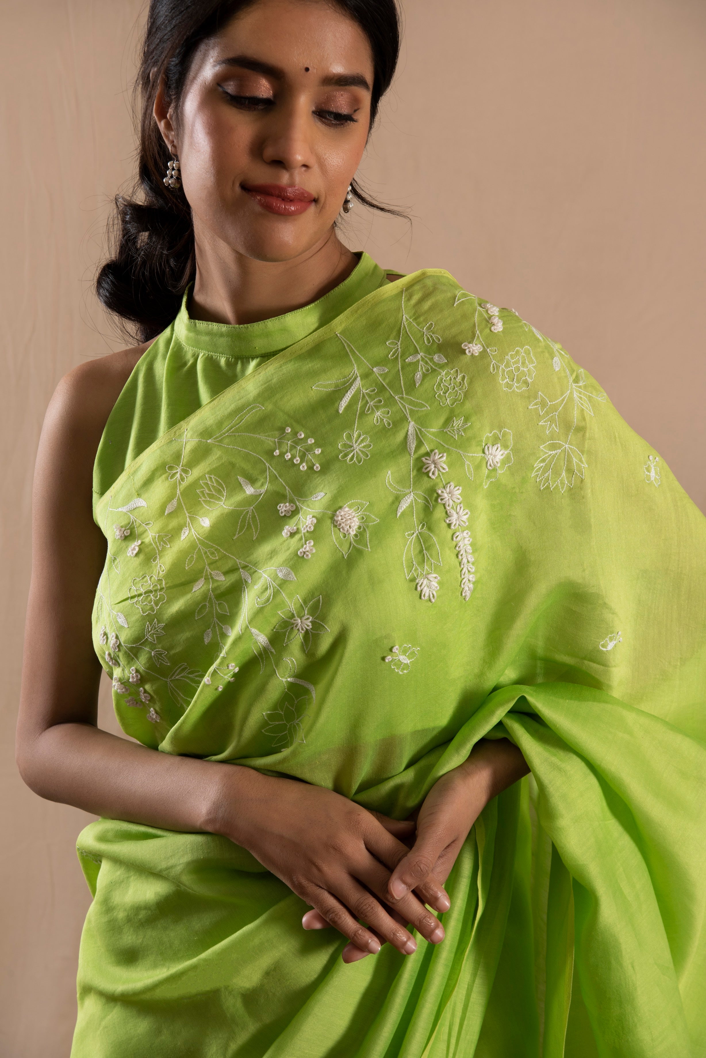 Phoolani Chanderi Sari