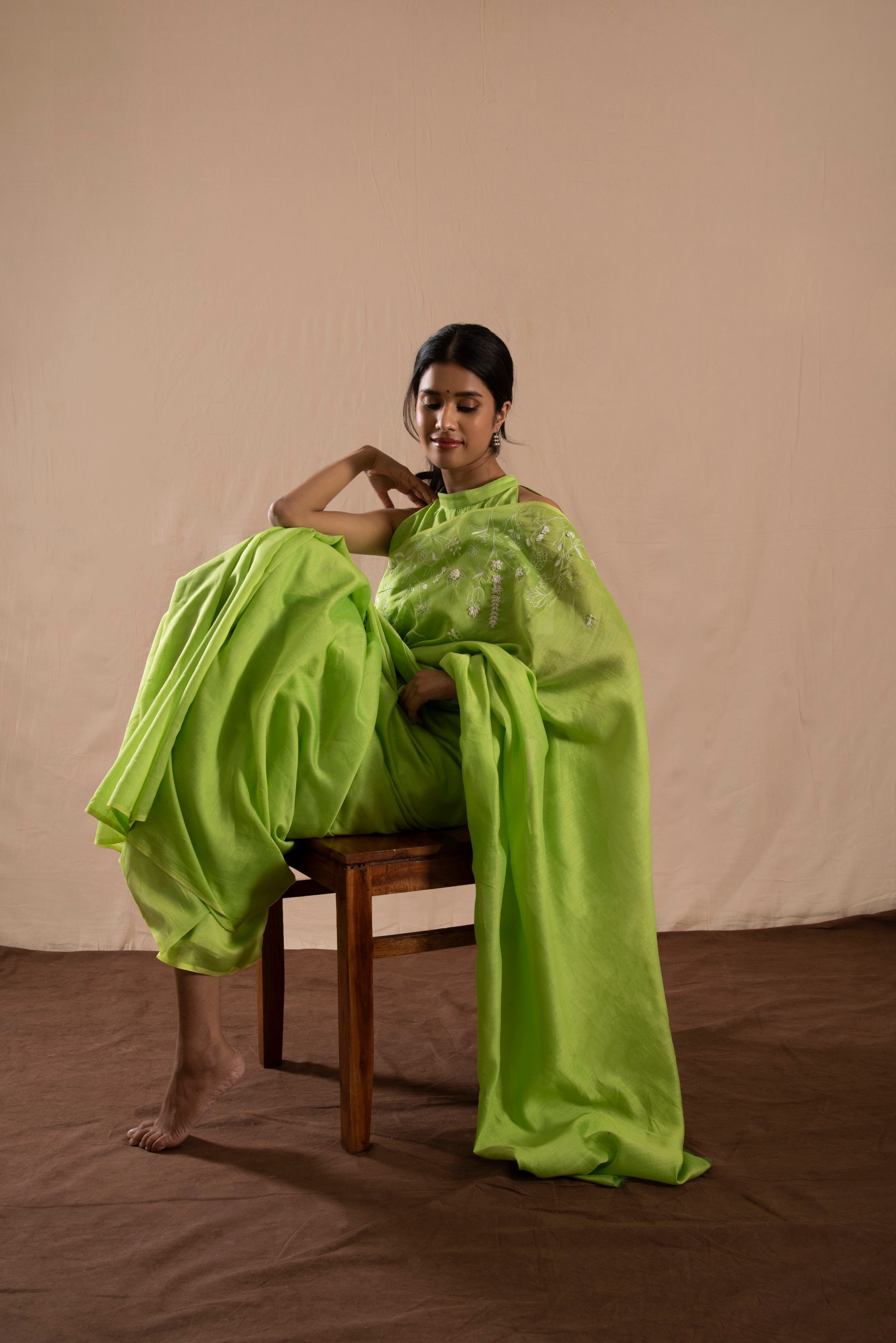 Phoolani Chanderi Sari