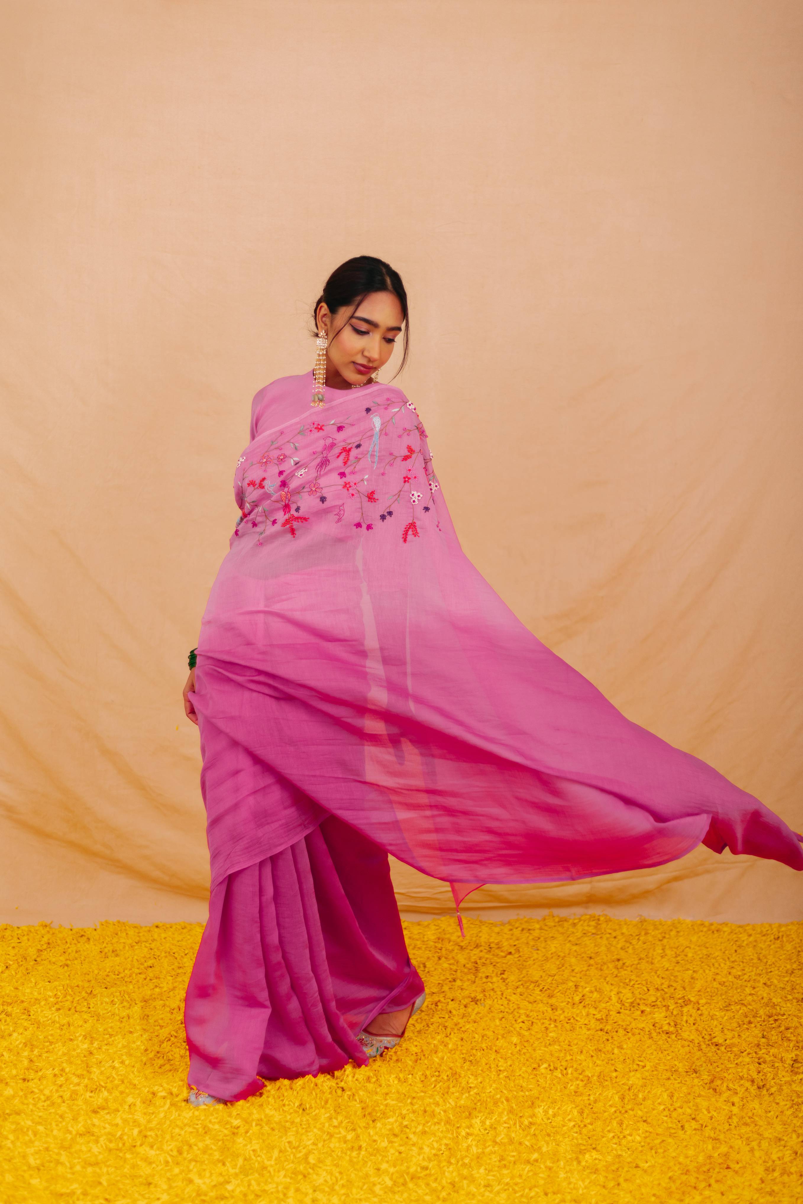 Bindu Chanderi Sari