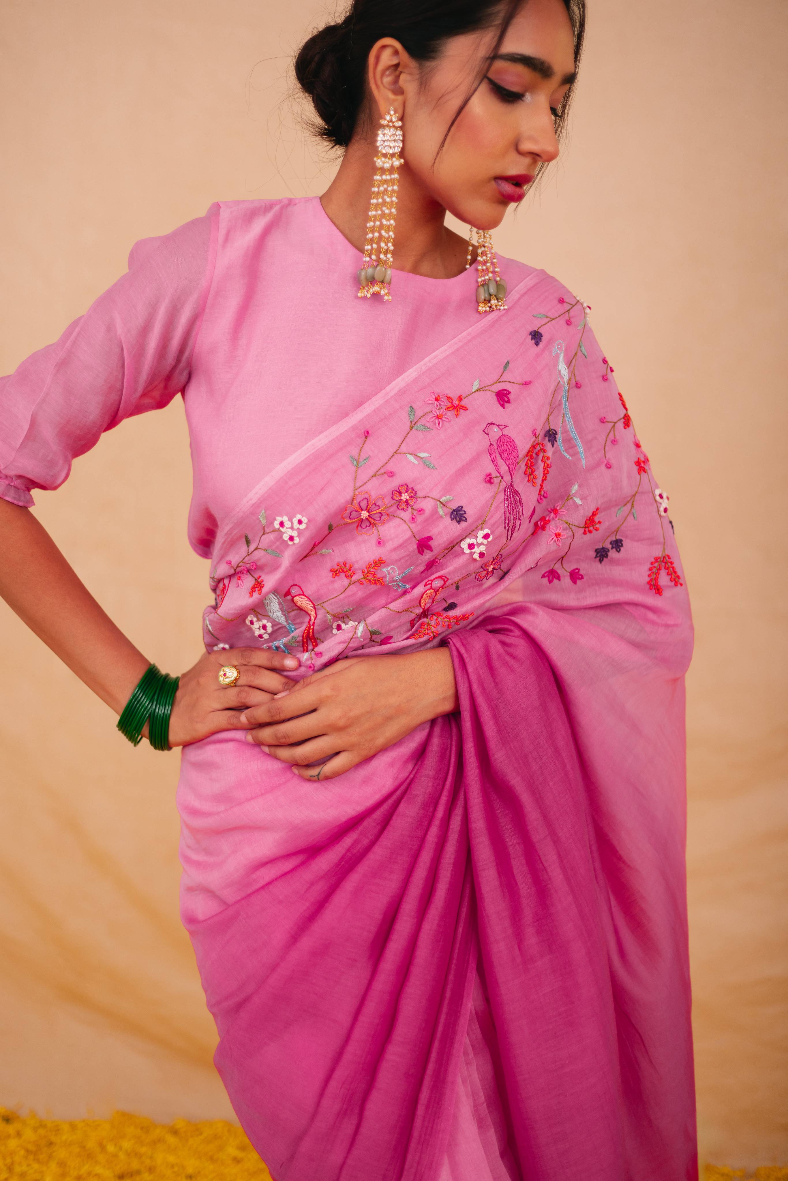 Bindu Chanderi Sari