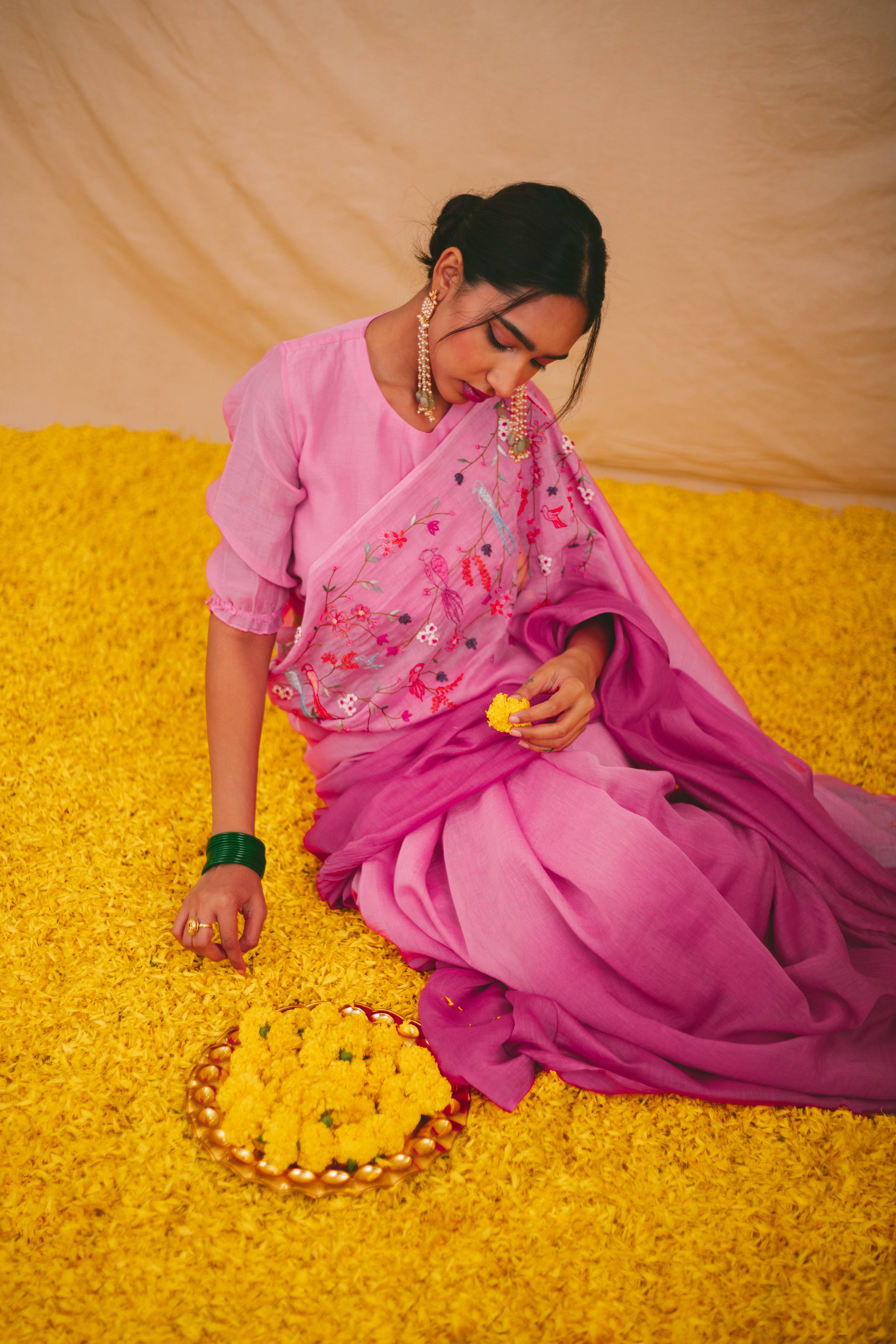 Bindu Chanderi Sari