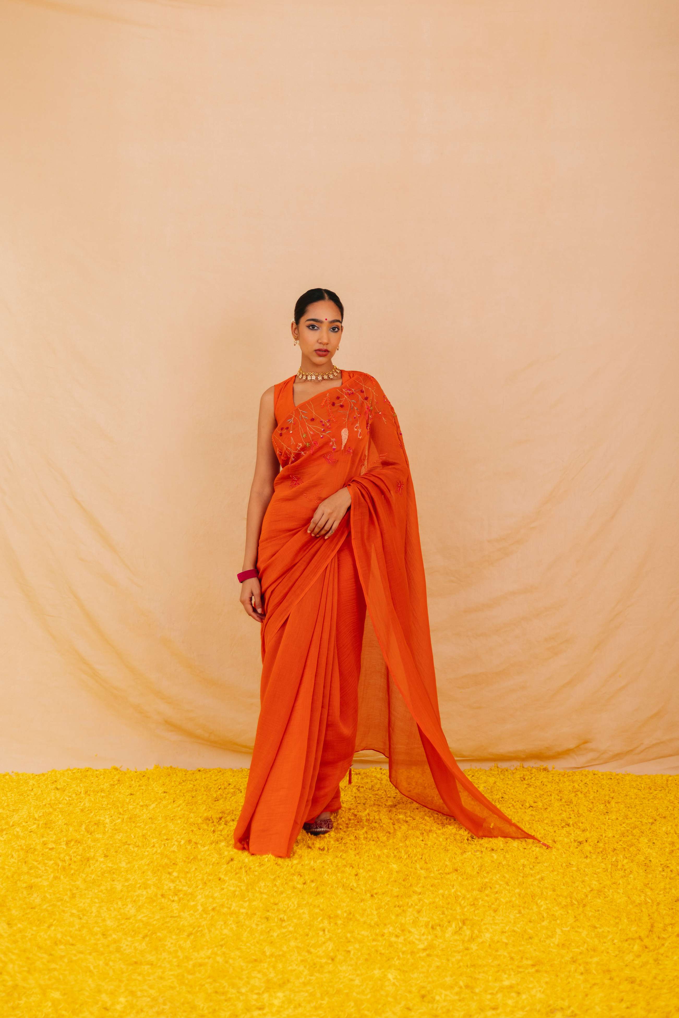 Mina Chanderi Sari