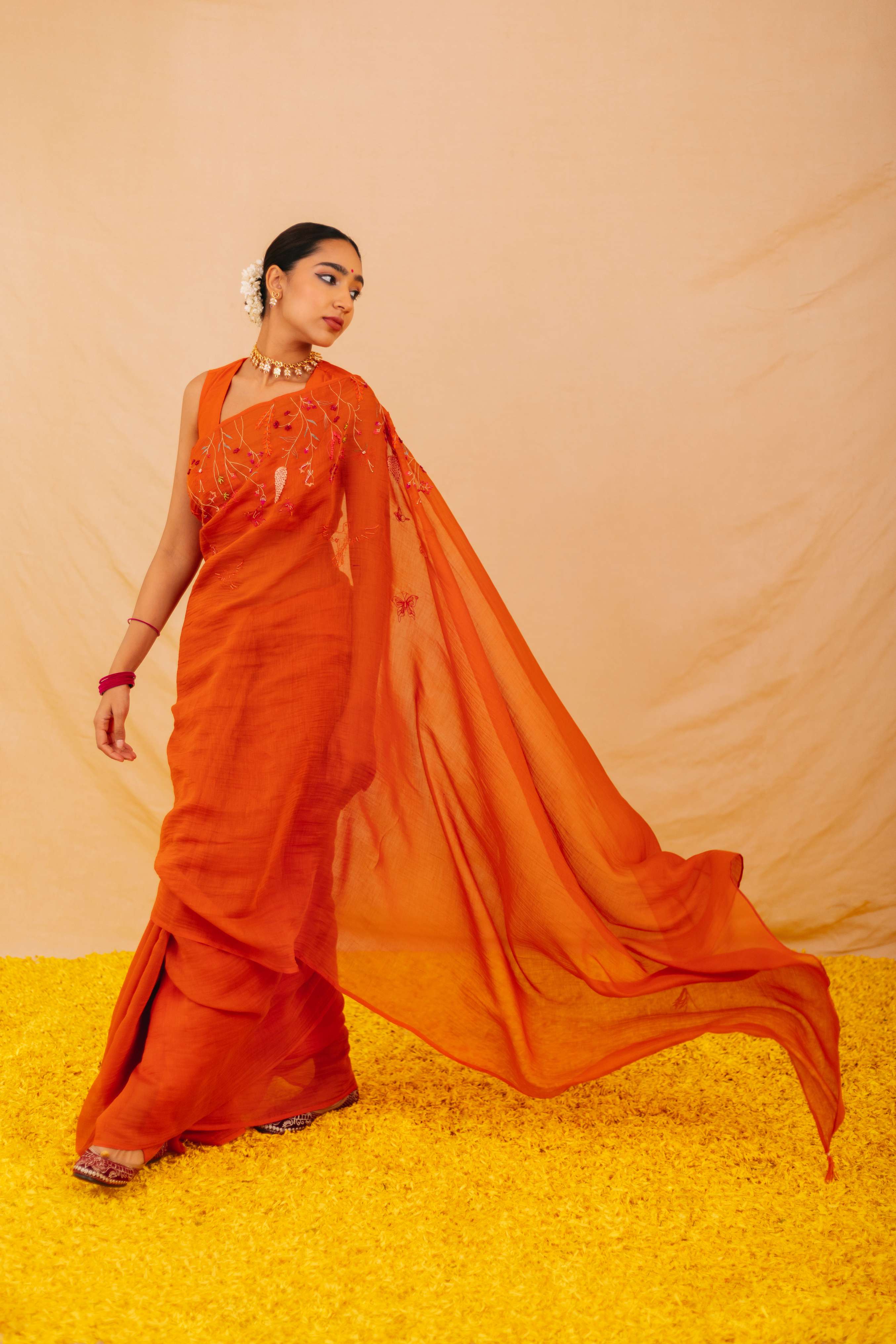 Mina Chanderi Sari