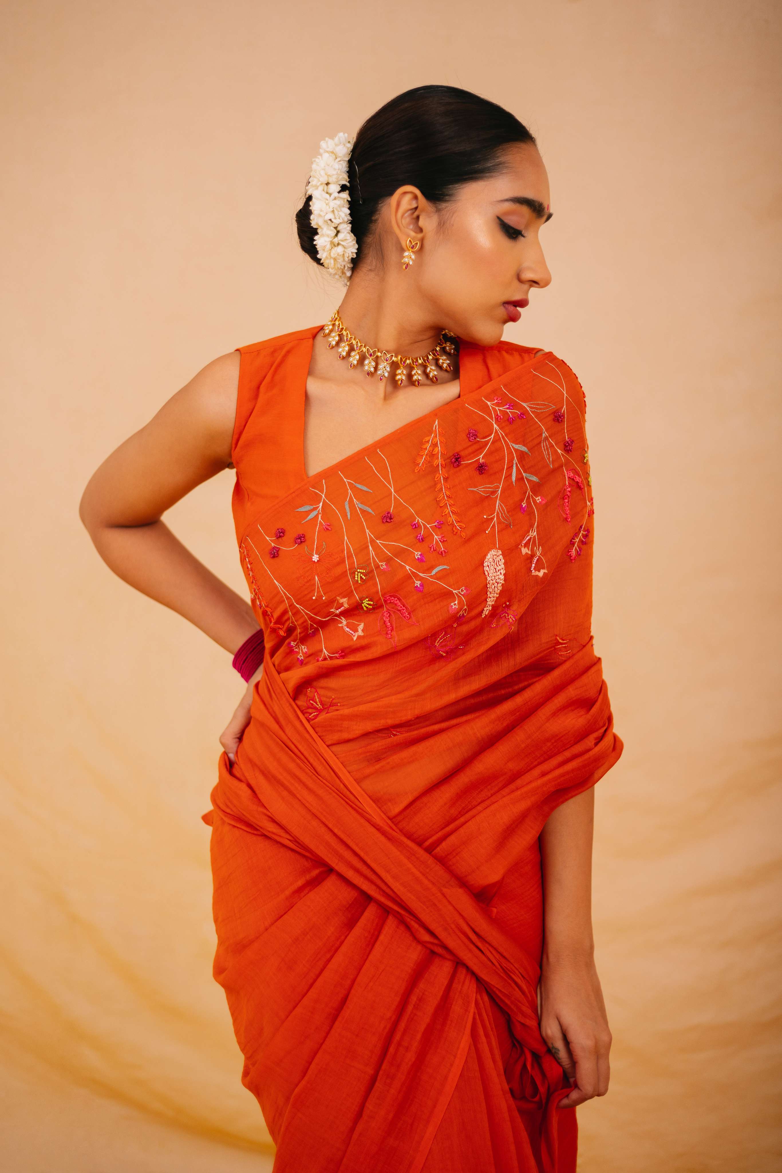 Mina Chanderi Sari