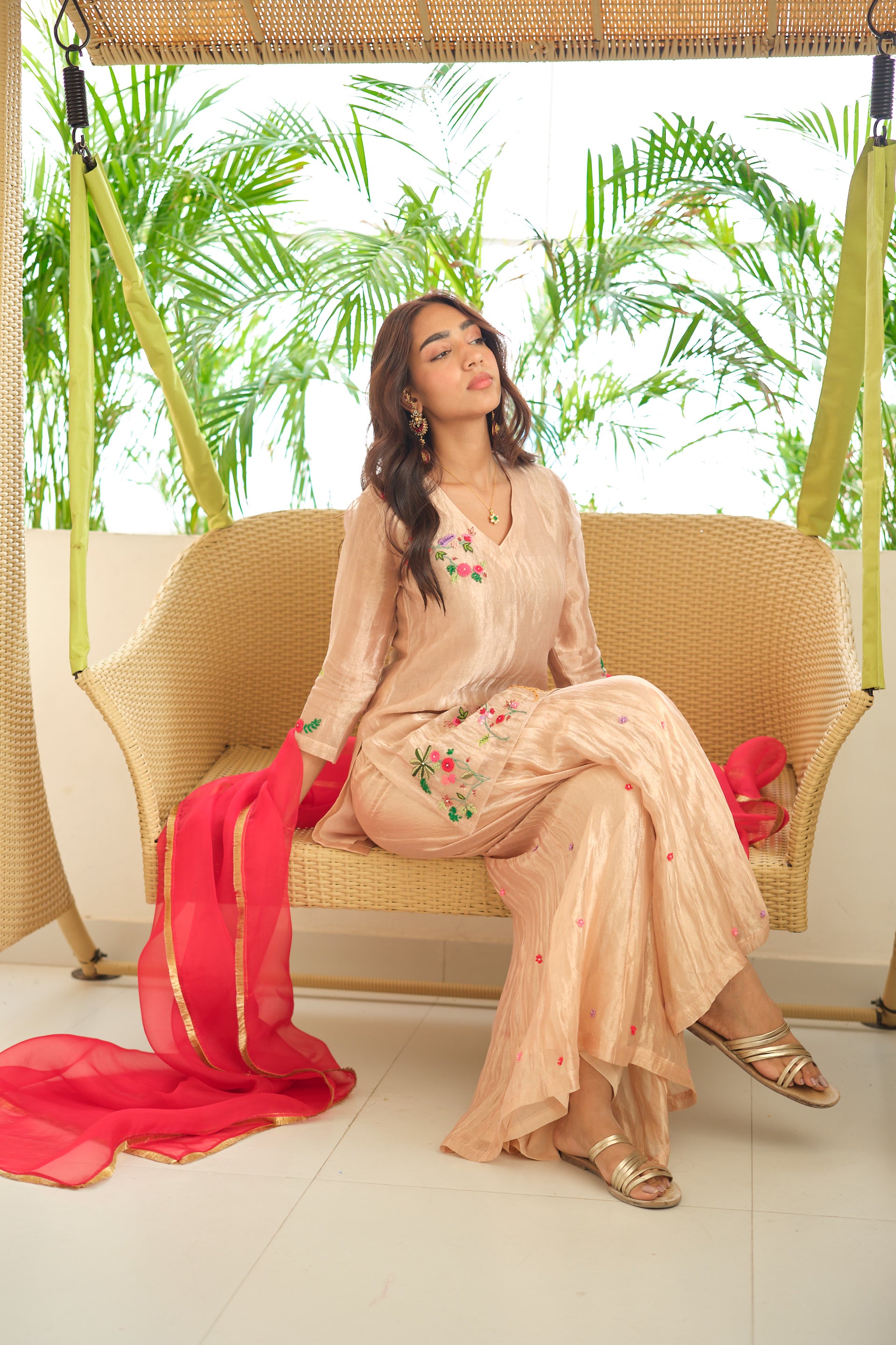 Aarohi Silk Tissue Kurta Set