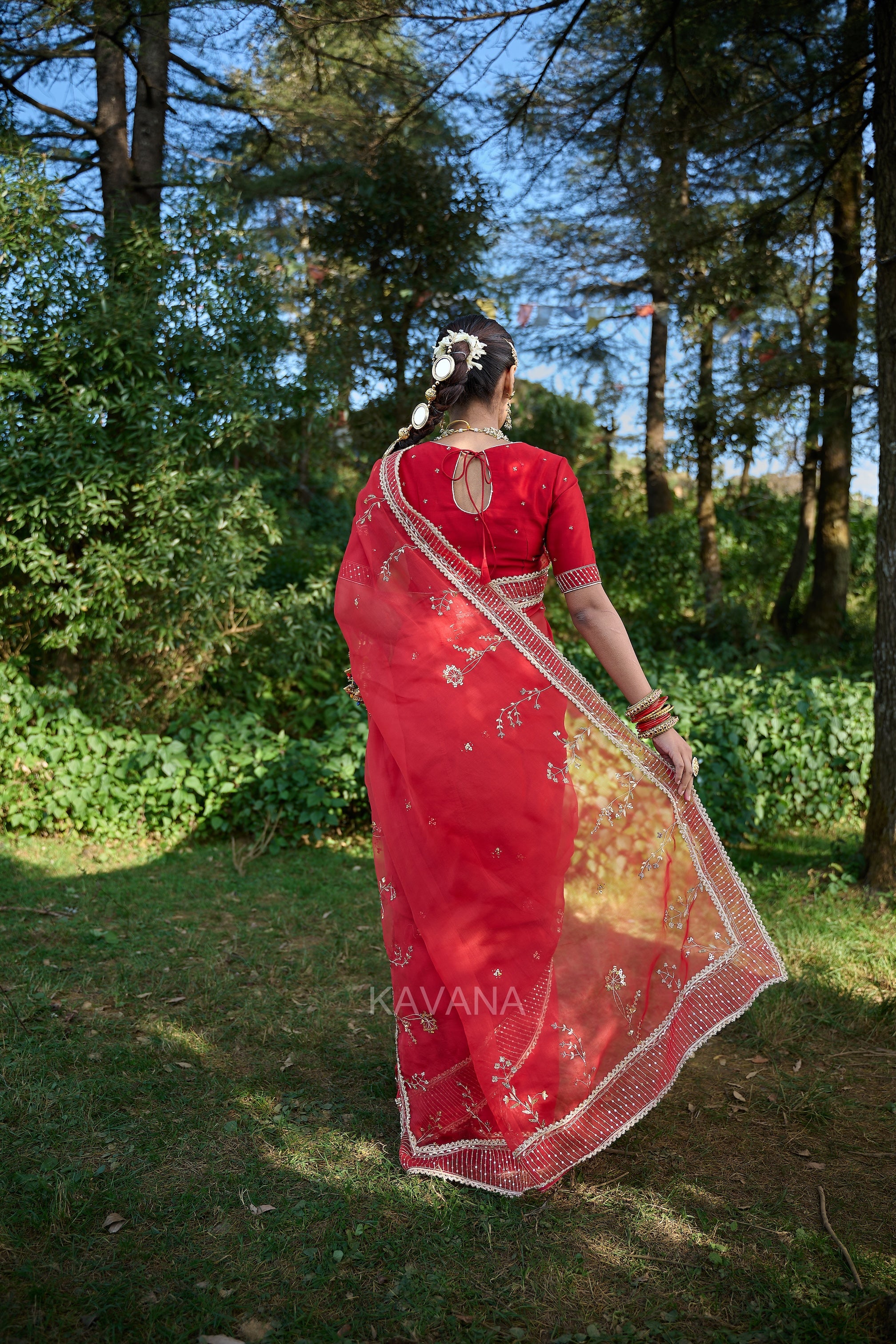 Jhirni Silk Organza Sari