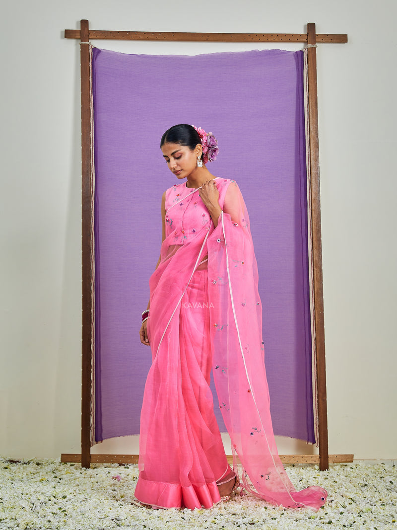 Dilkashi Silk Organza Sari