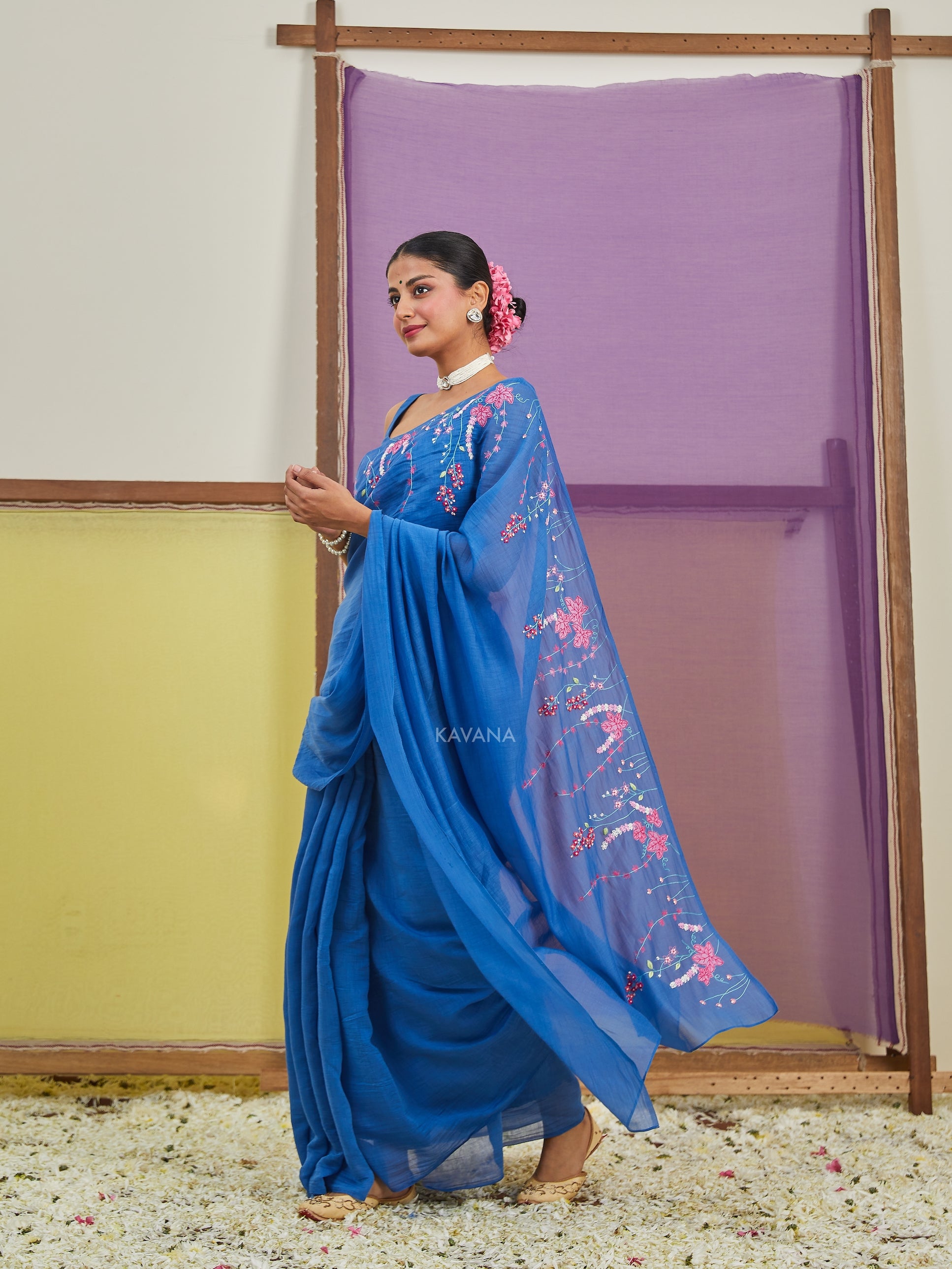 Neelam Chanderi Sari