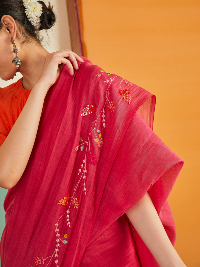 Dahlia Chanderi Sari