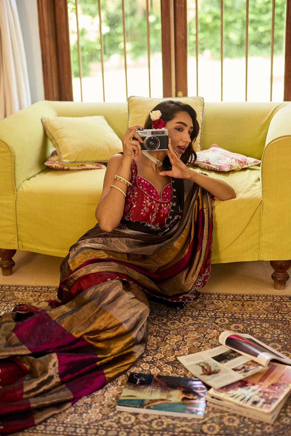 Gauri Tissue Silk Stripe Sari