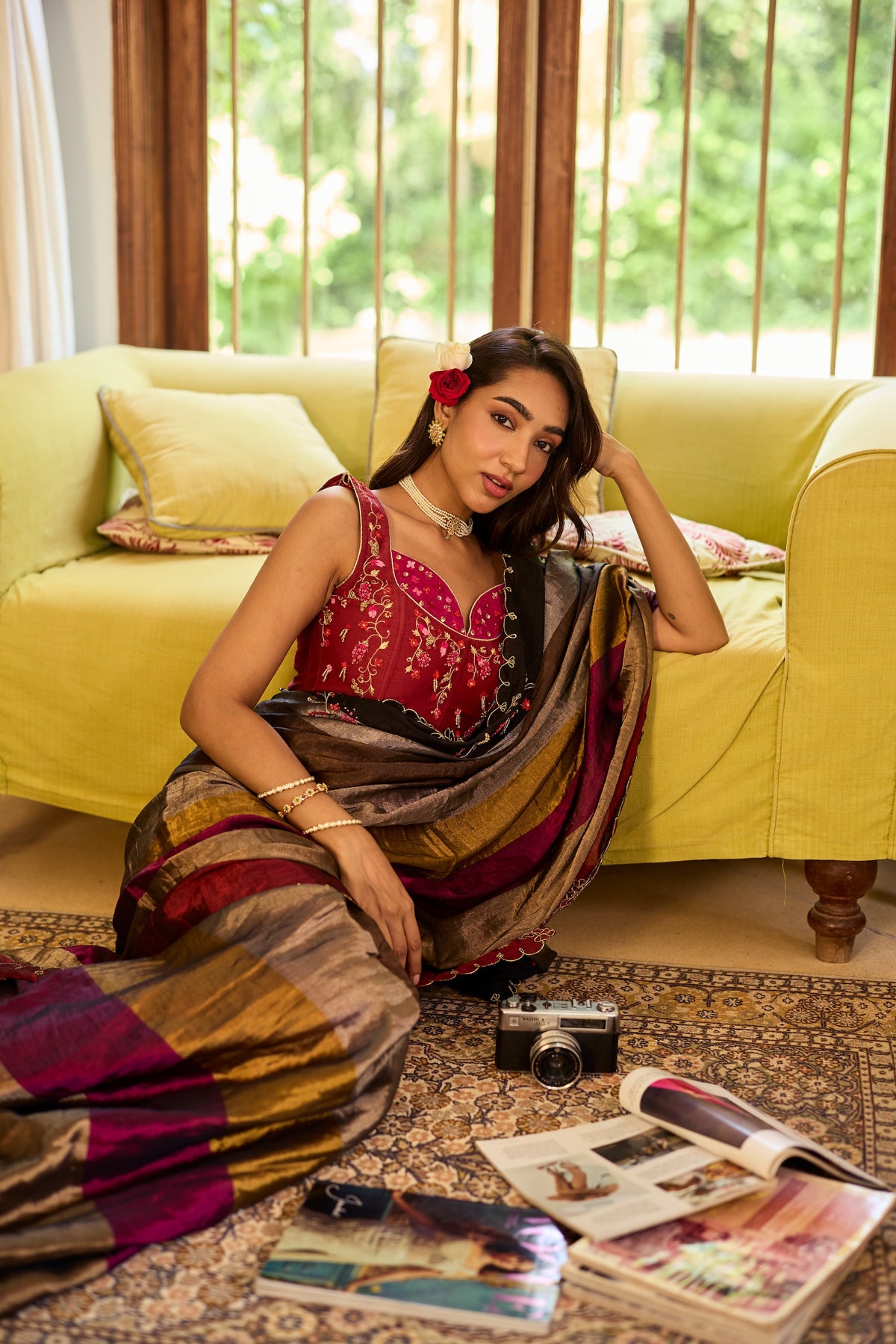 Gauri Tissue Silk Stripe Sari