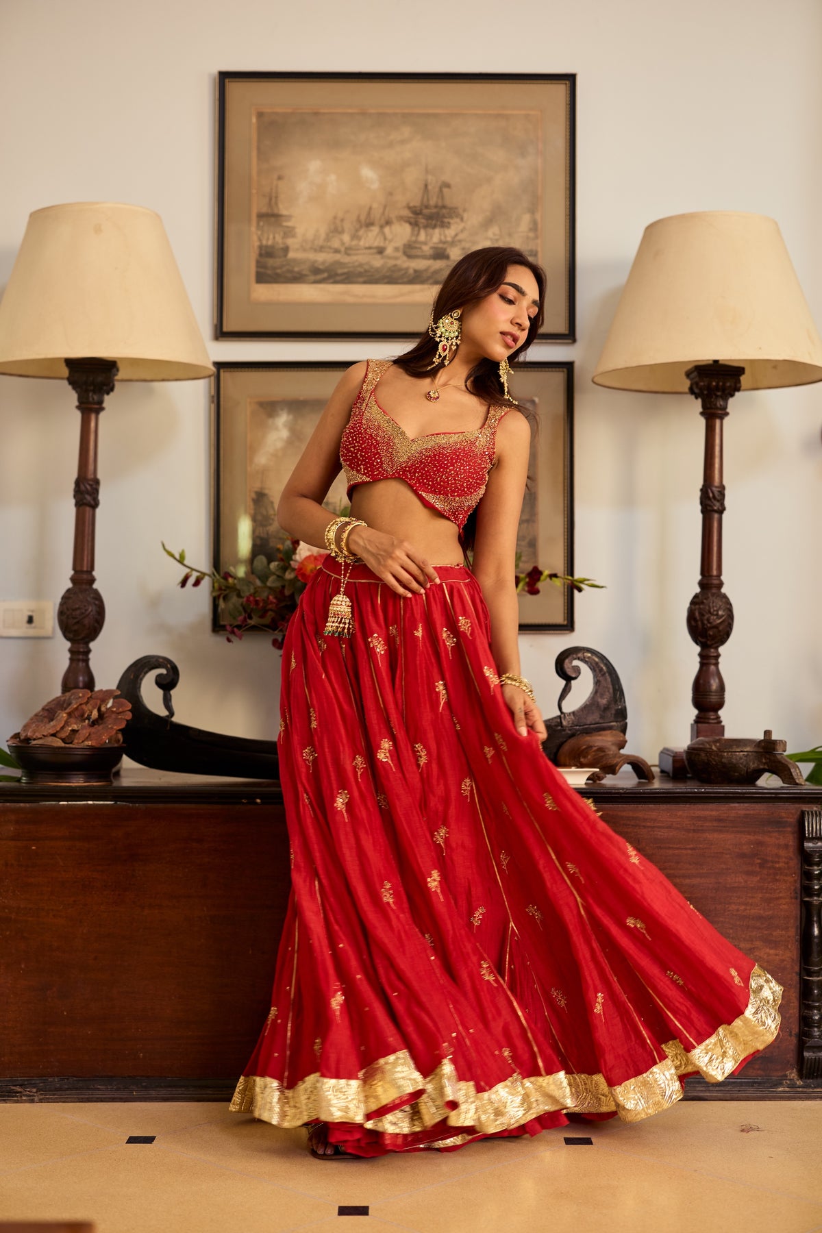 Mehr Chanderi Lehenga Set