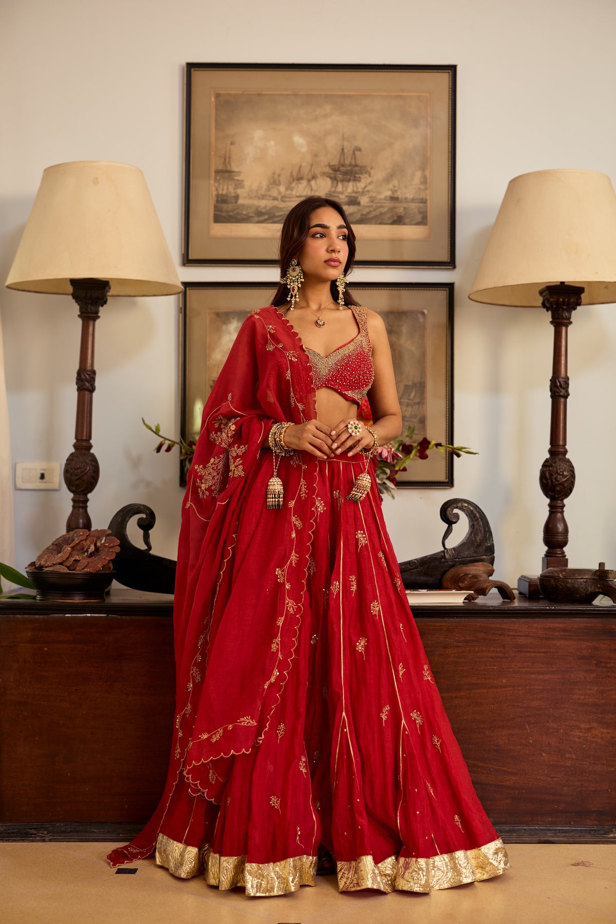 Mehr Chanderi Lehenga Set