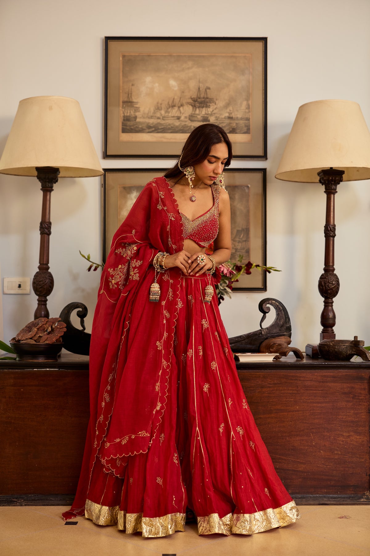 Mehr Chanderi Lehenga Set