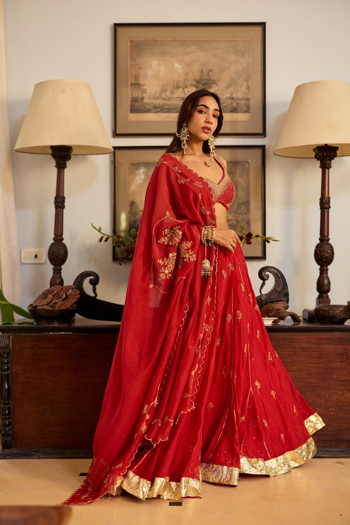 Mehr Chanderi Lehenga Set