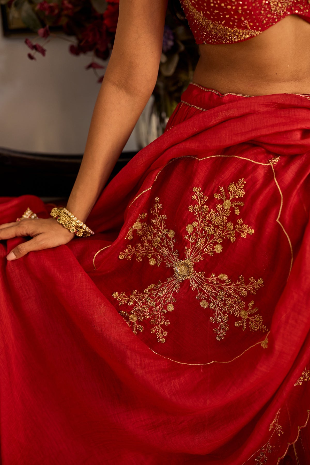 Mehr Chanderi Lehenga Set