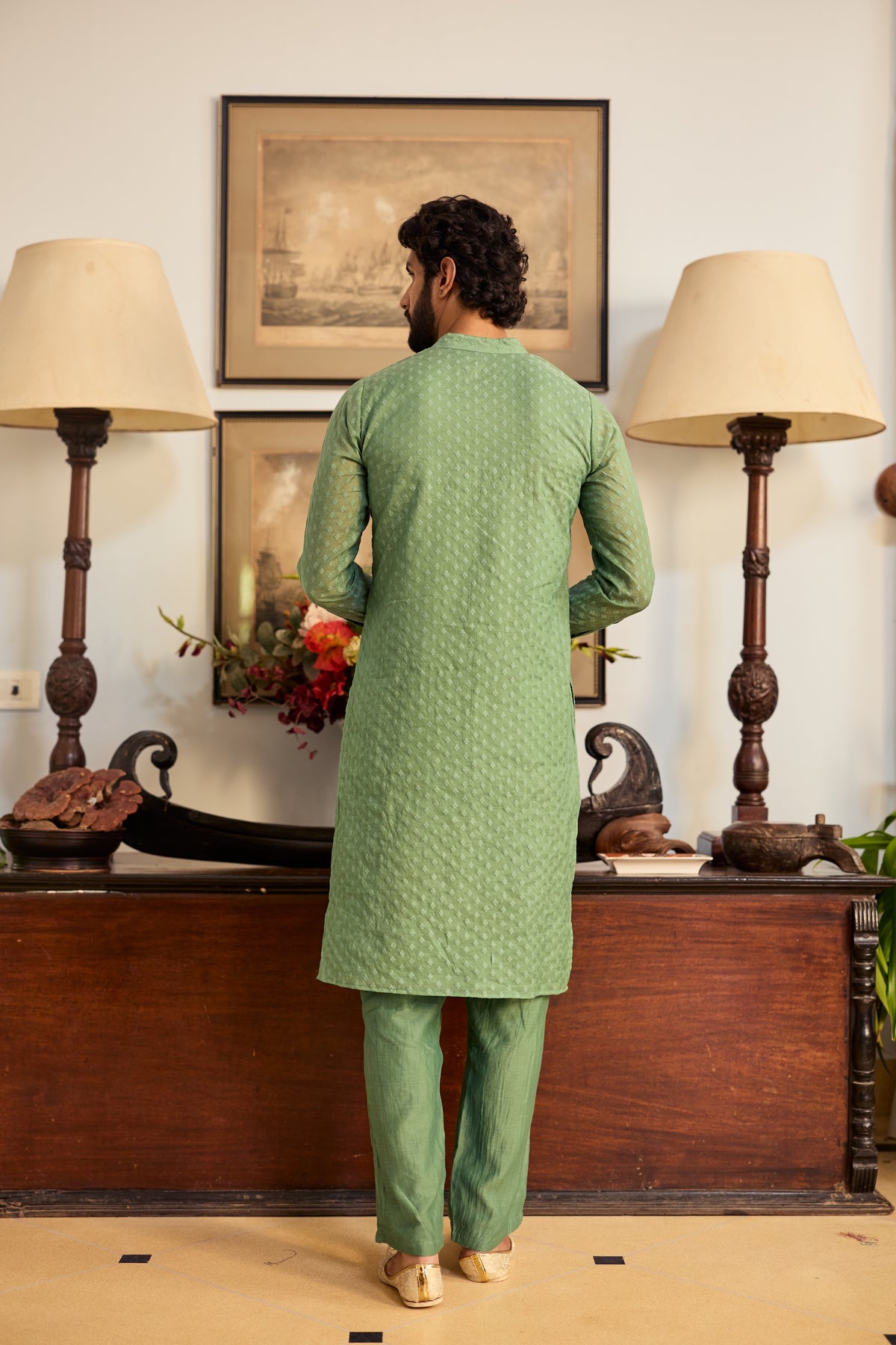 Harit Men Chanderi Kurta Set