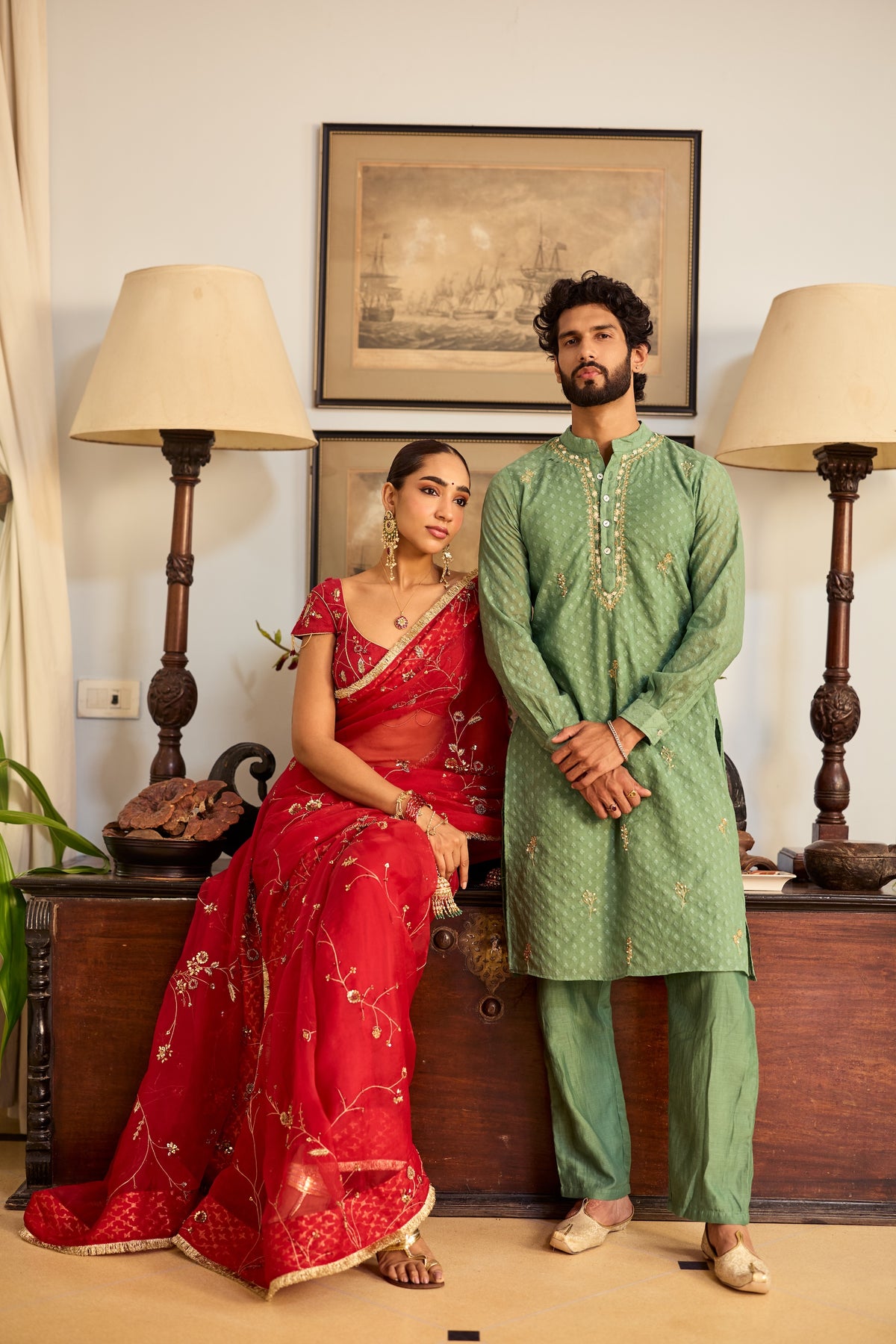 Harit Men Chanderi Kurta Set