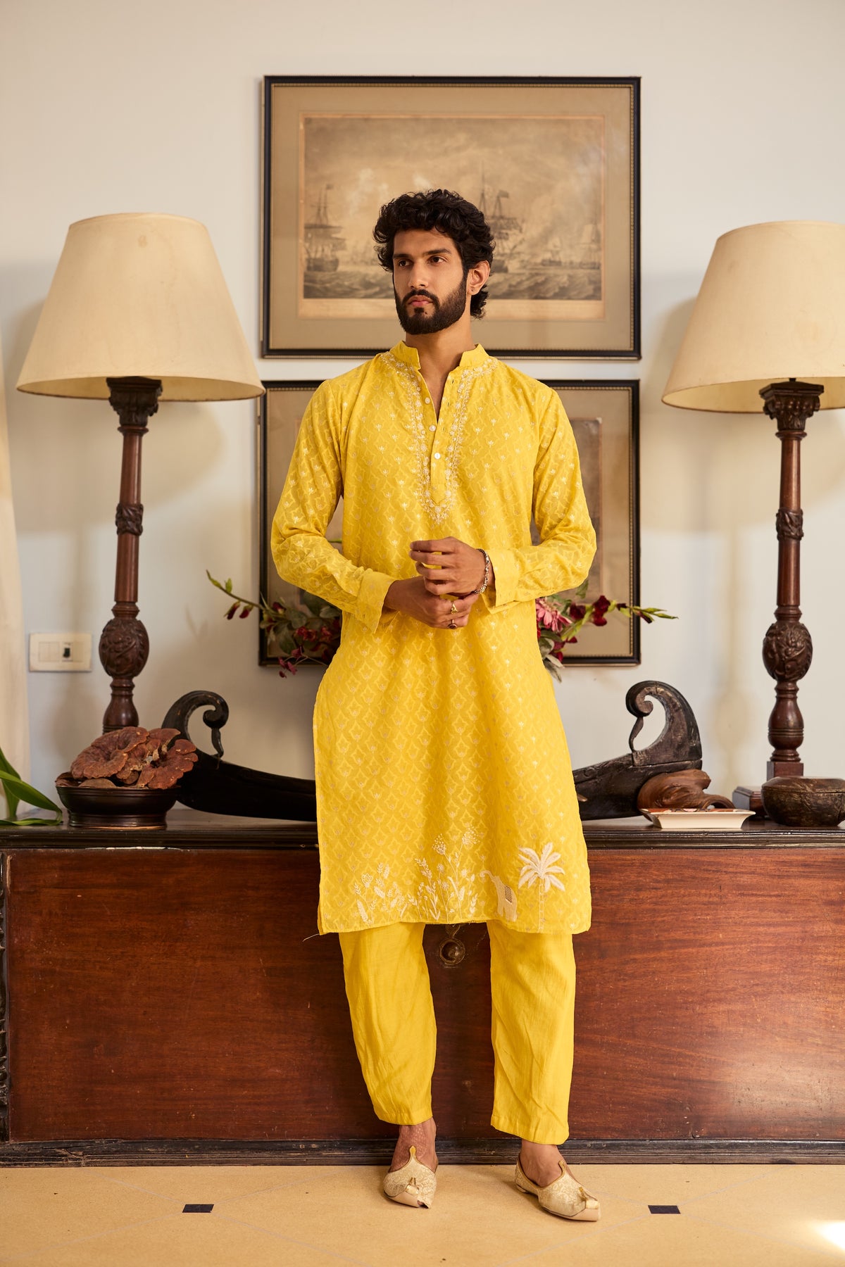 Zarf Men Chanderi Kurta Set