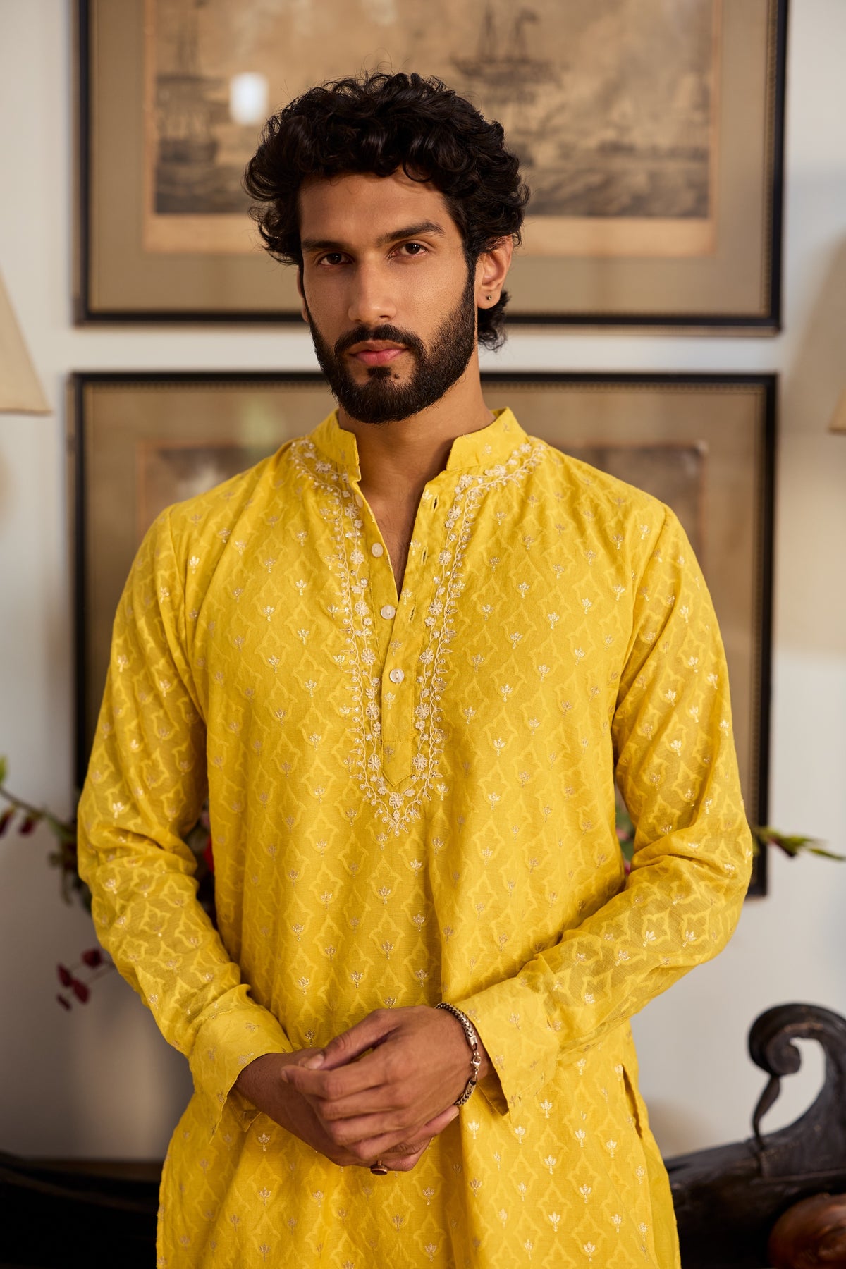 Zarf Men Chanderi Kurta Set