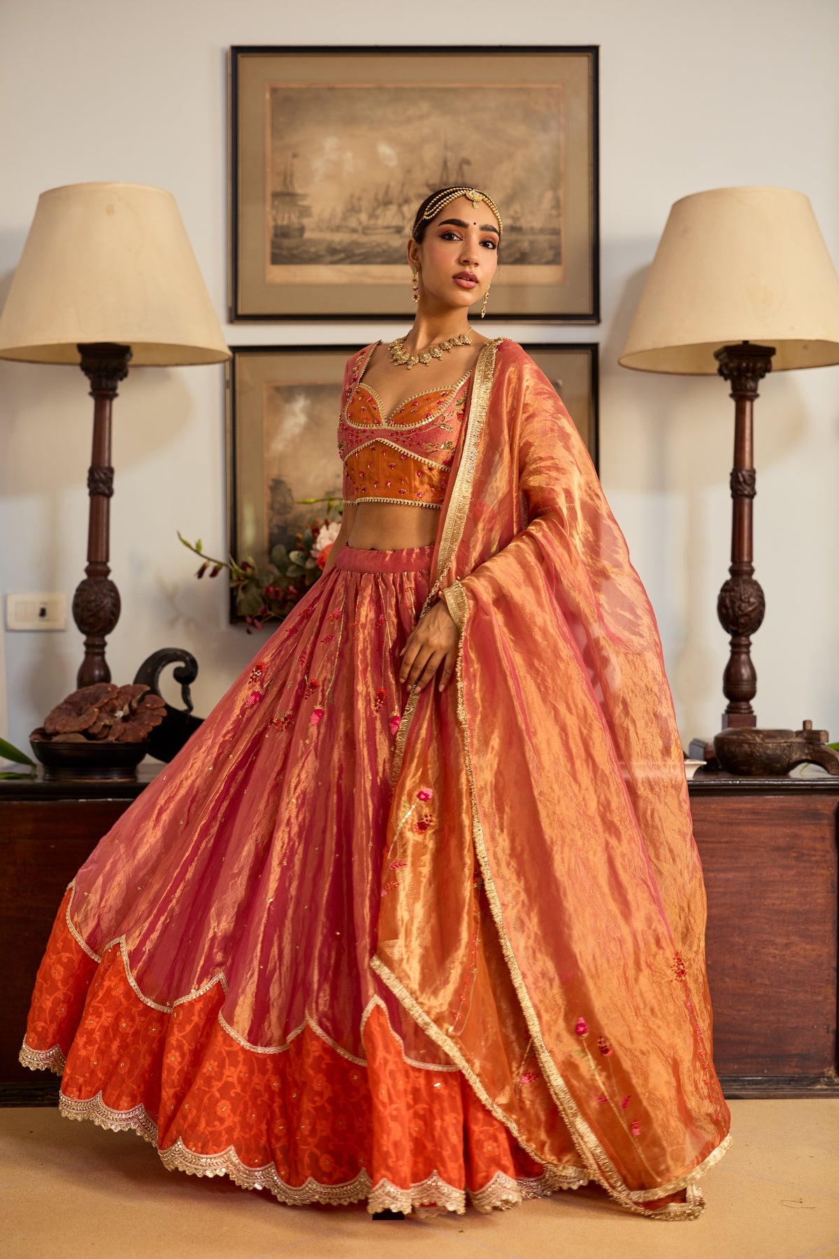 Varahi Silk Tissue Lehenga Set